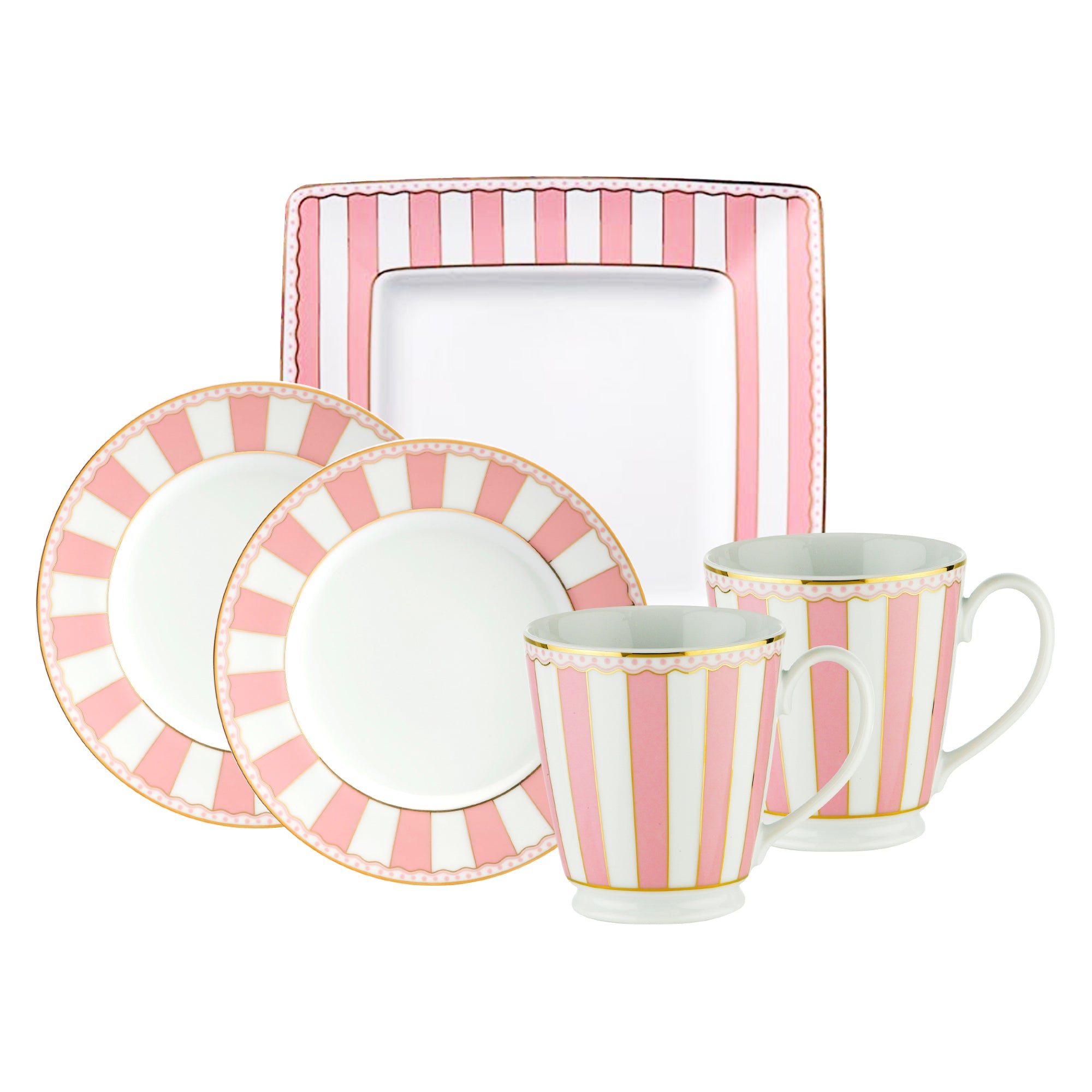 Noritake Carnivale Breakfast Set Pink W/Gift Box