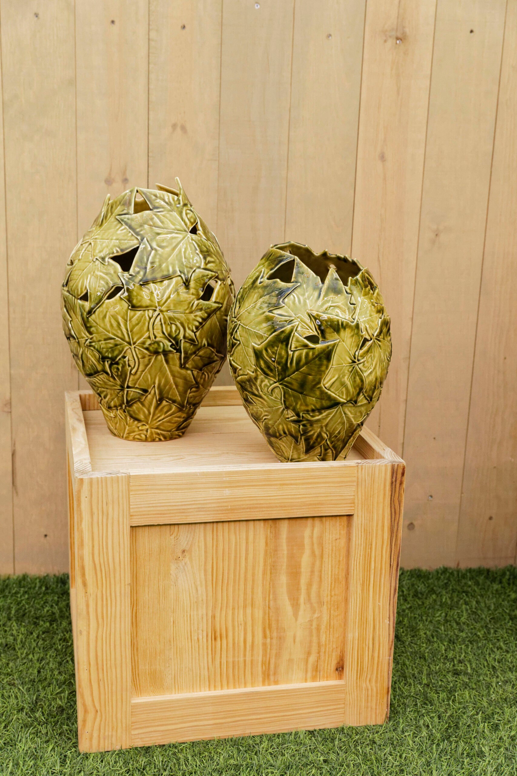 Bordallo Pinheiro Large Vase 40cm - Plane Tree Leaves