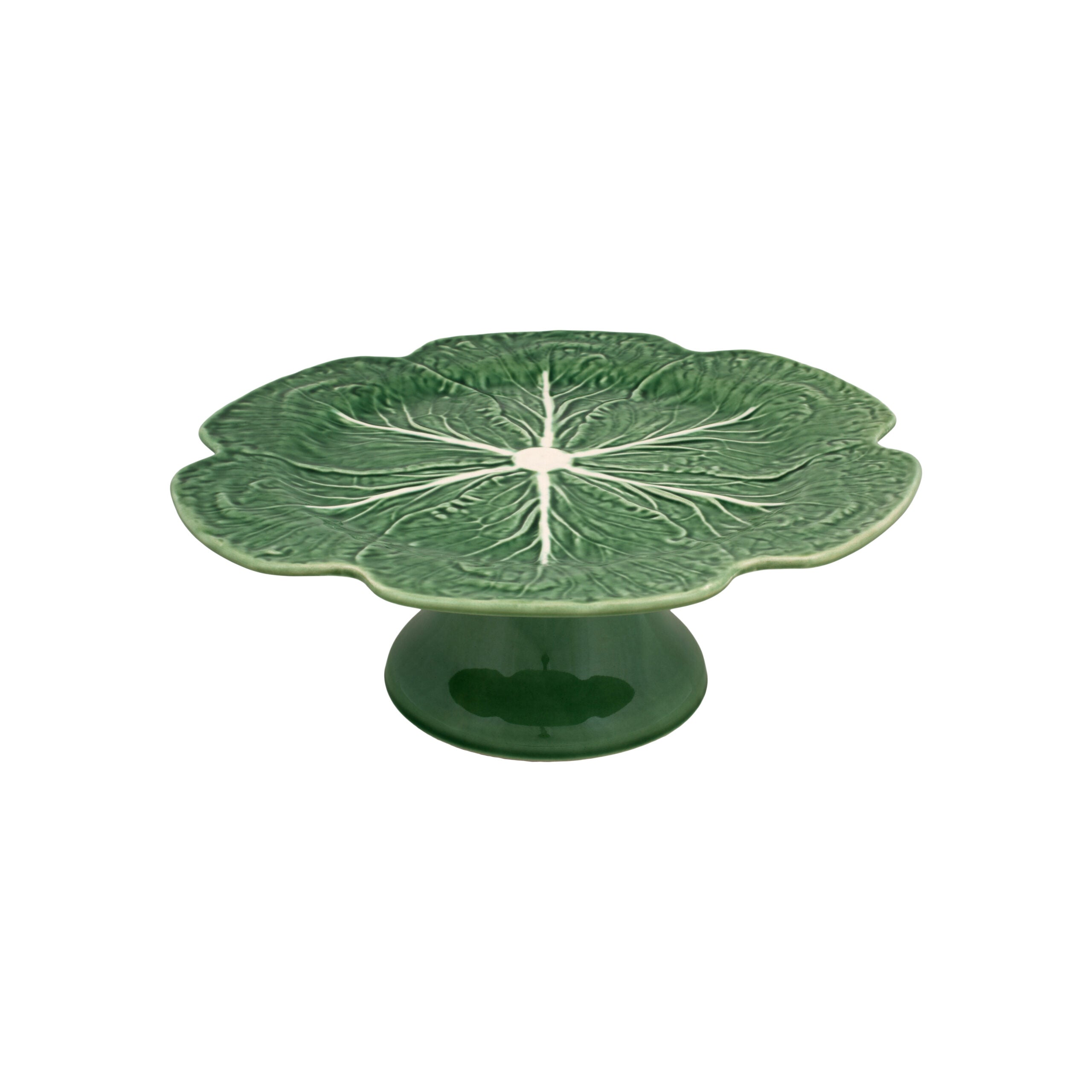 Bordallo Pinheiro Cake Stand 31cm - Natural Cabbage