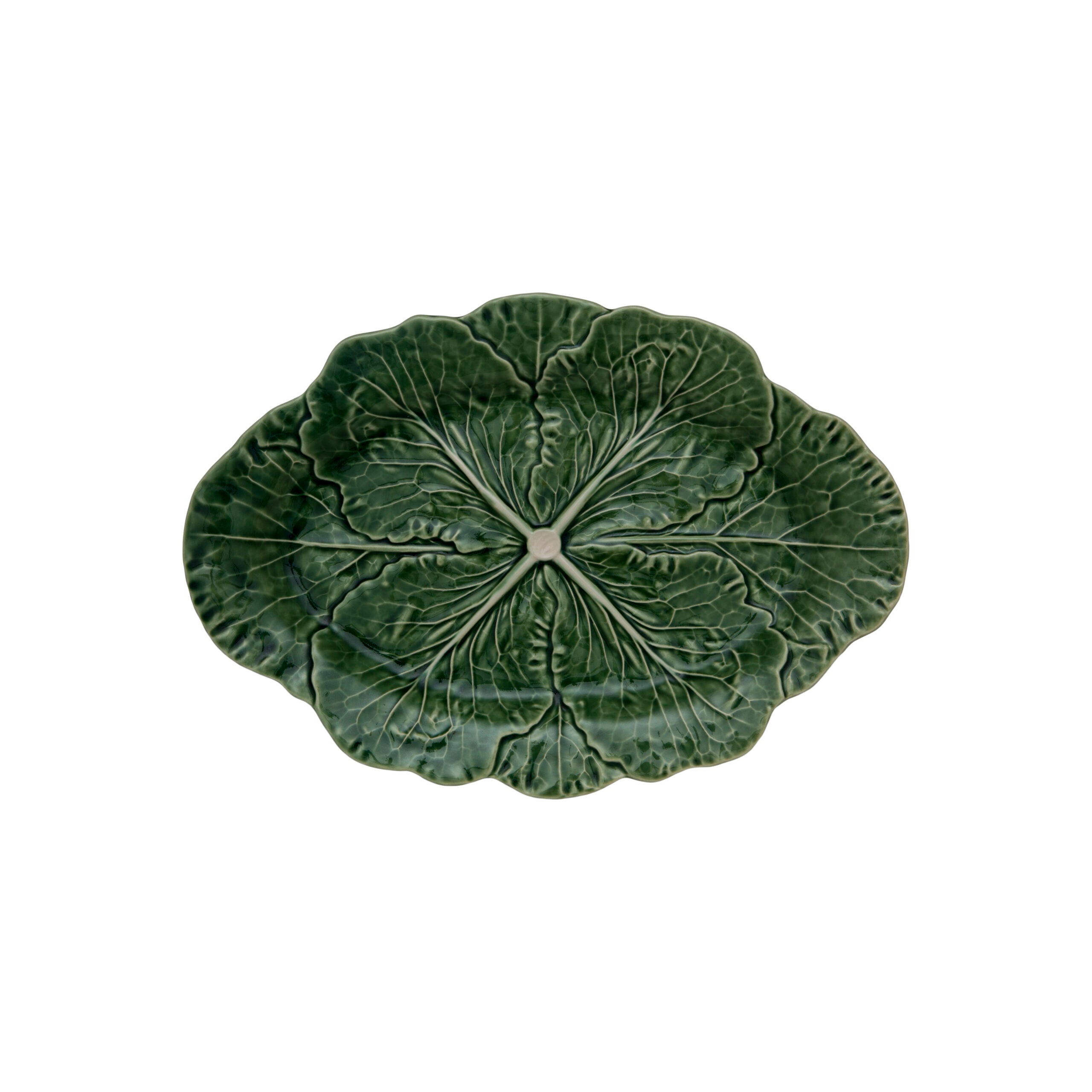 Bordallo Pinheiro Small Oval Platter 37.5cm - Natural Cabbage