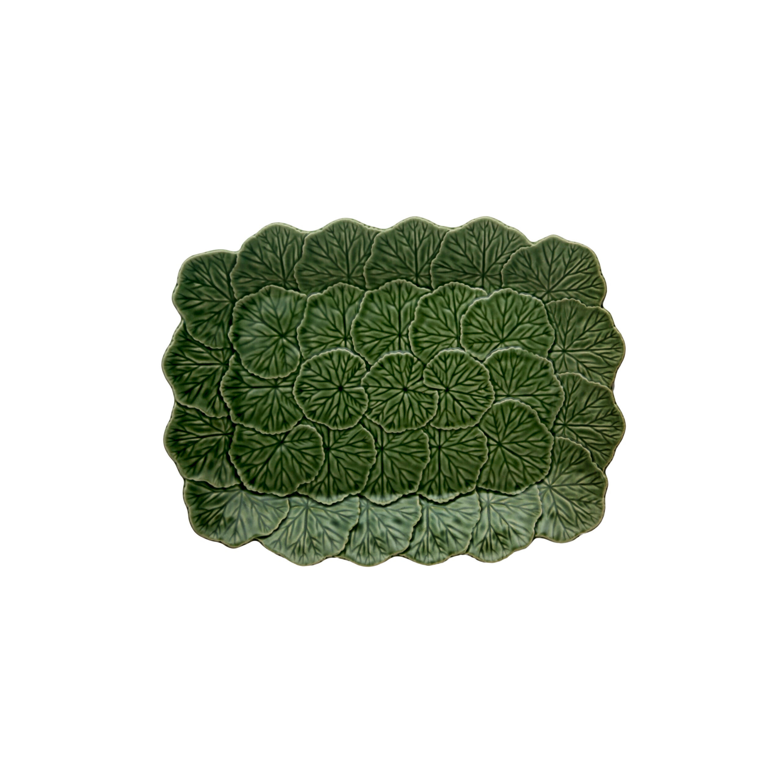 Bordallo Pinheiro Relief Platter 39cm - Geranium Green
