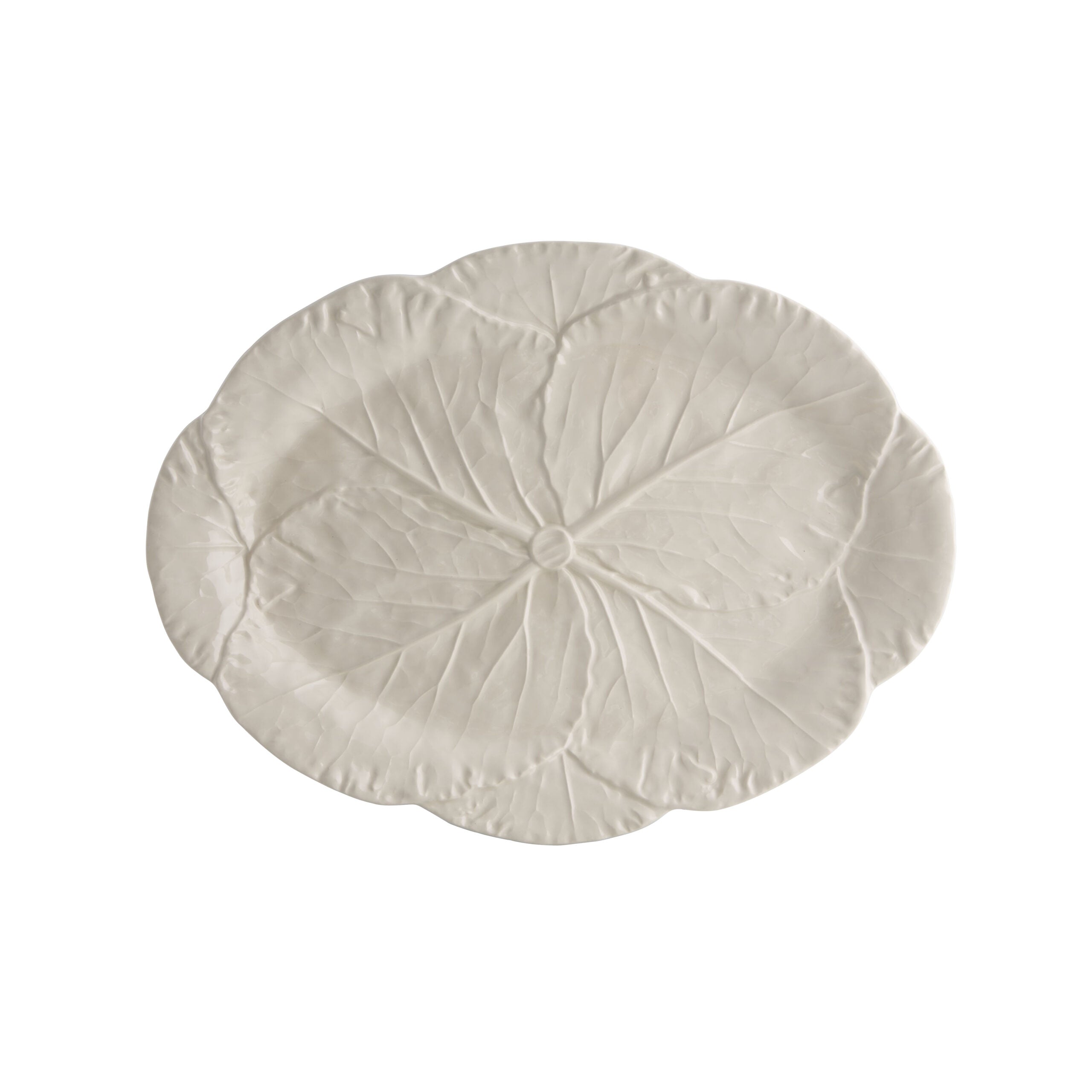 Bordallo Pinheiro Large Oval Platter 43cm - Cabbage Beige