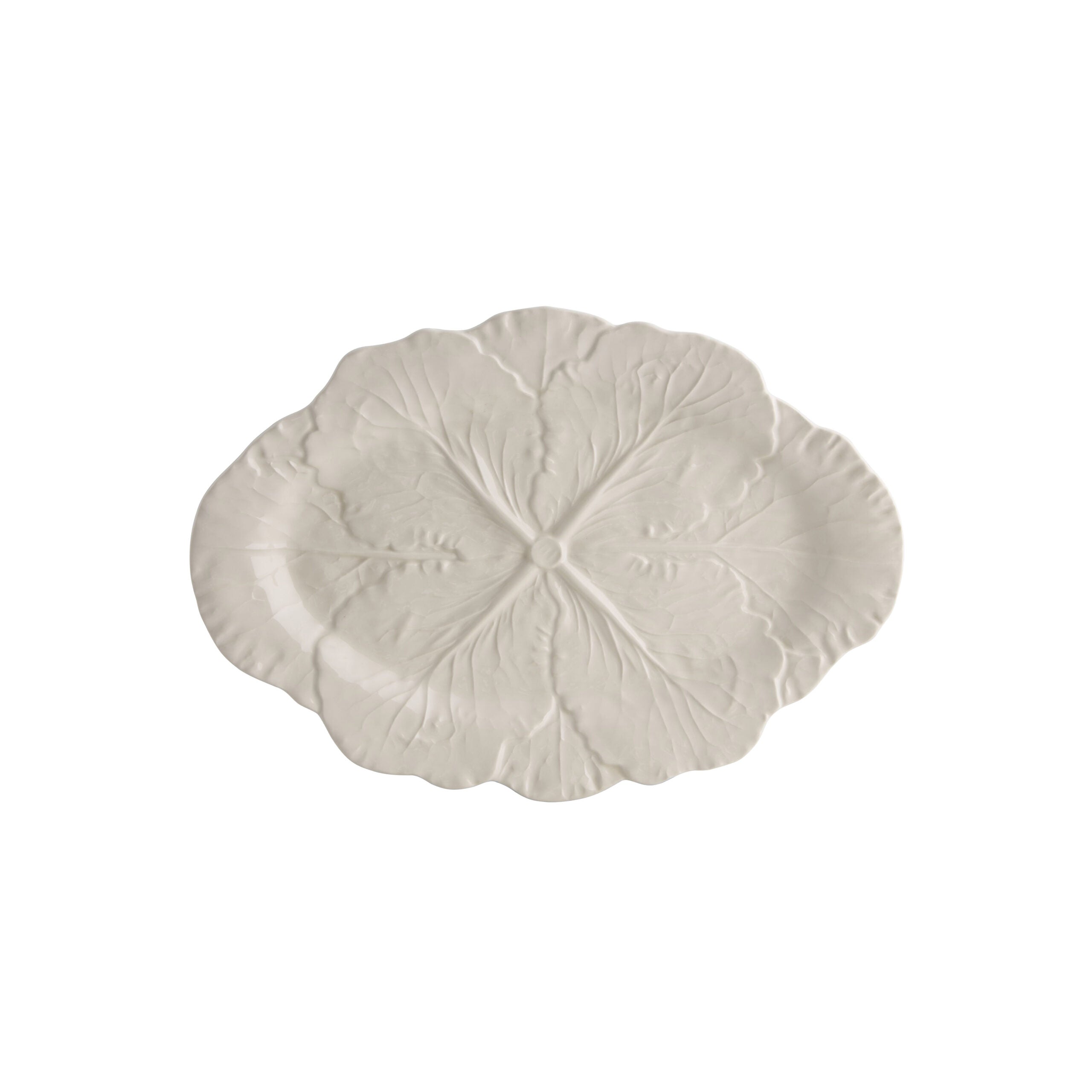 Bordallo Pinheiro Small Oval Platter 37.5cm - Cabbage Beige