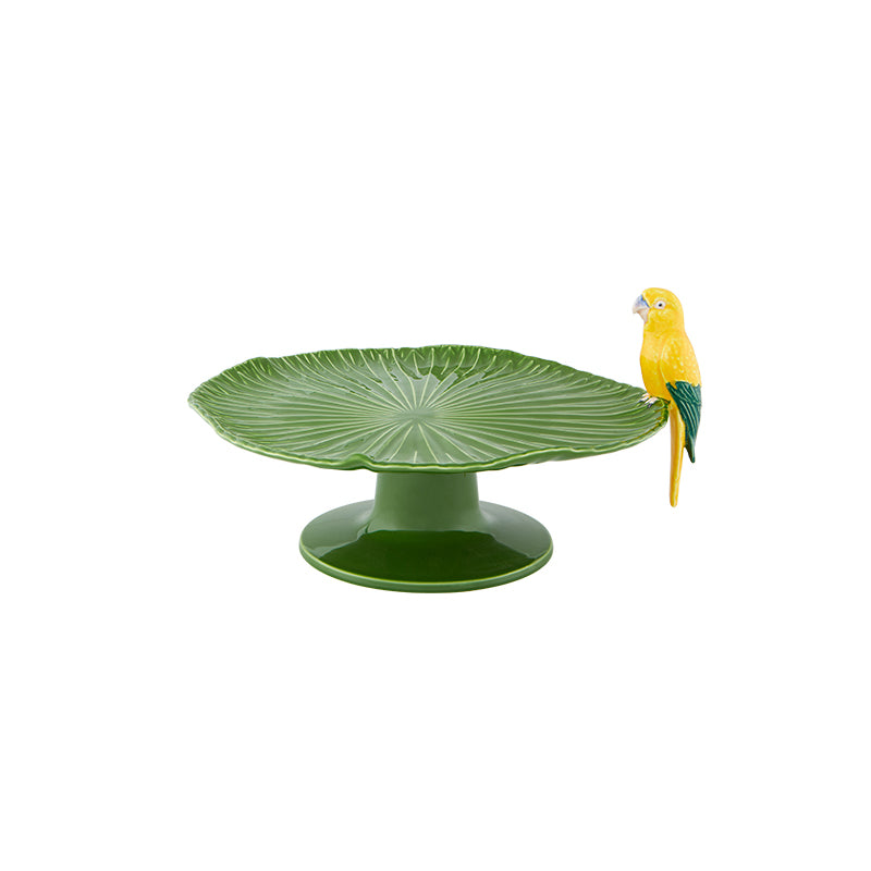 Bordallo Pinheiro Cake Stand with Macaw - Amazonia