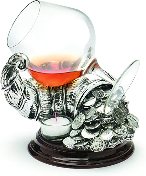 Chinelli Cornucopia Cognac Warmer W/Wooden Base