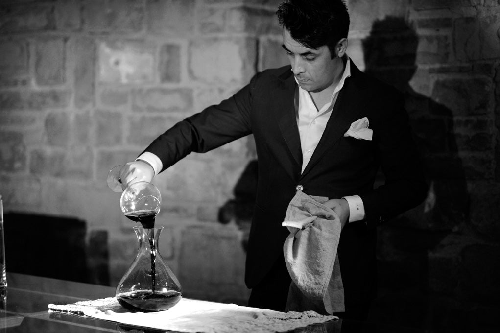 IVV Cantico Decanter LA Sposa H. 29.5cm. Lt 0.75 Clear with Metal Stand