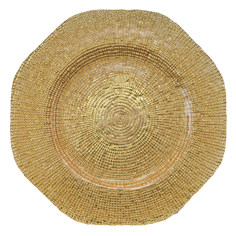 CHARGER PLATE-HEXAGONAL GOLD