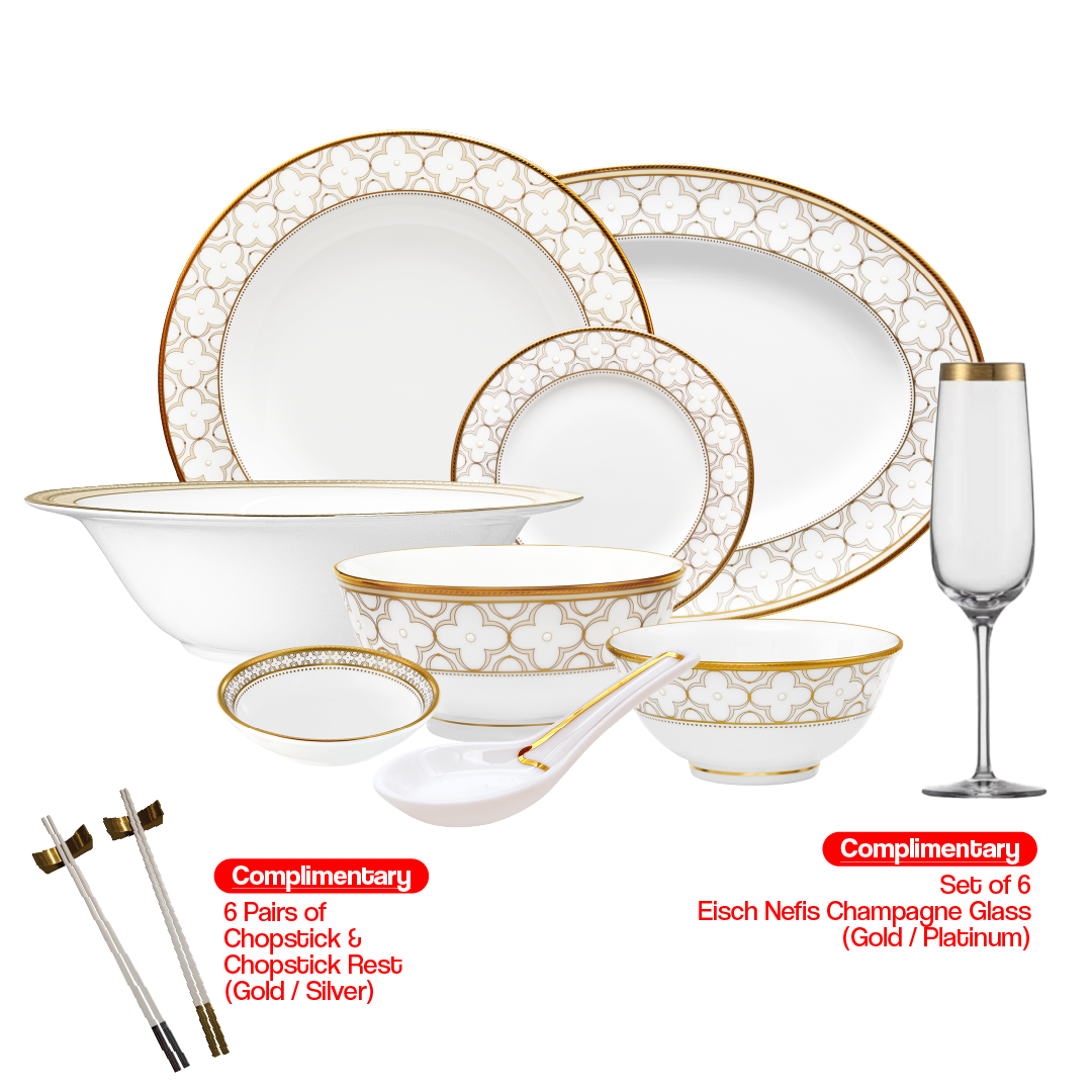 Noritake Trefolio Gold Asian Dinner Set (6 Person)
