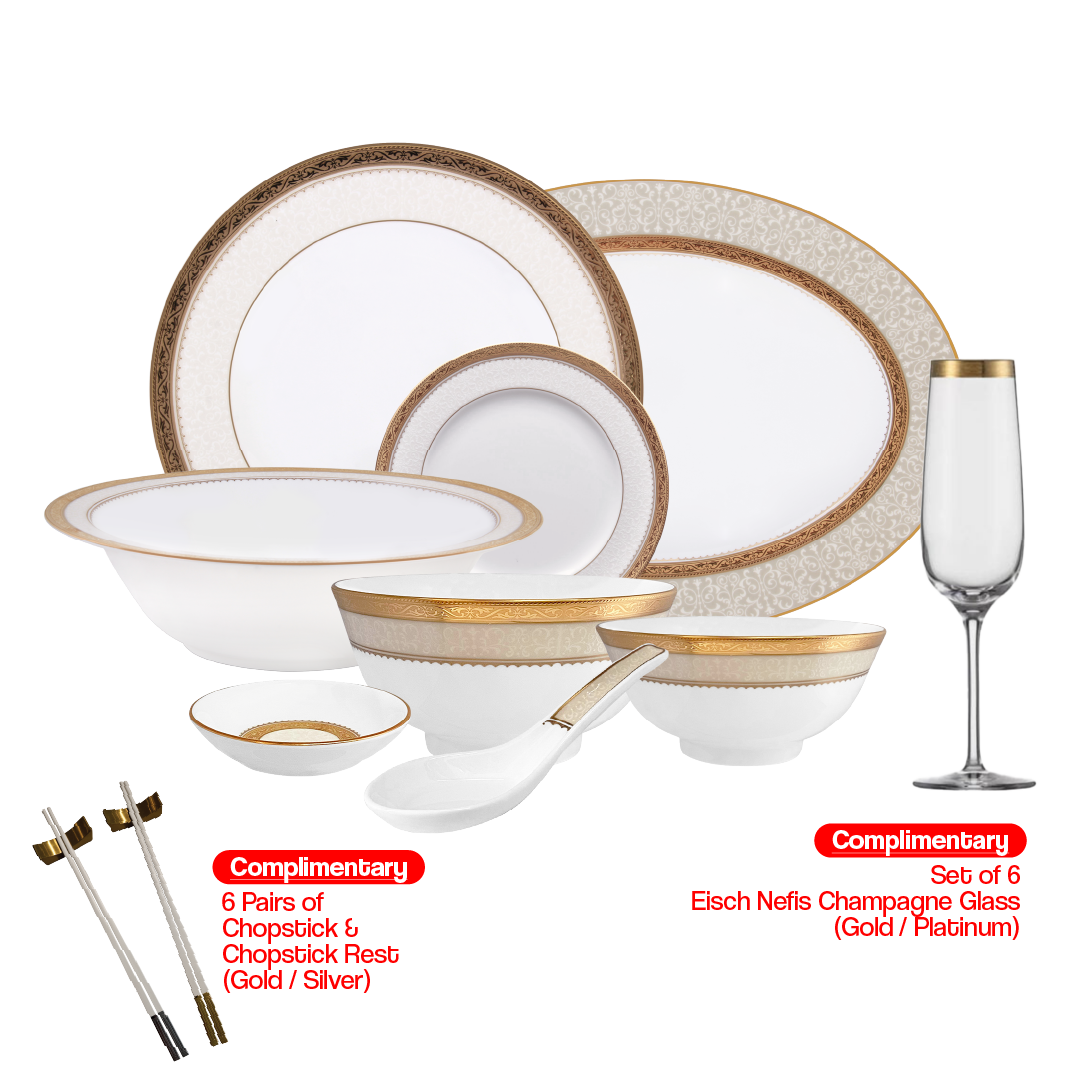 Noritake Odessa Gold Asian Dinner Set (6 Person)