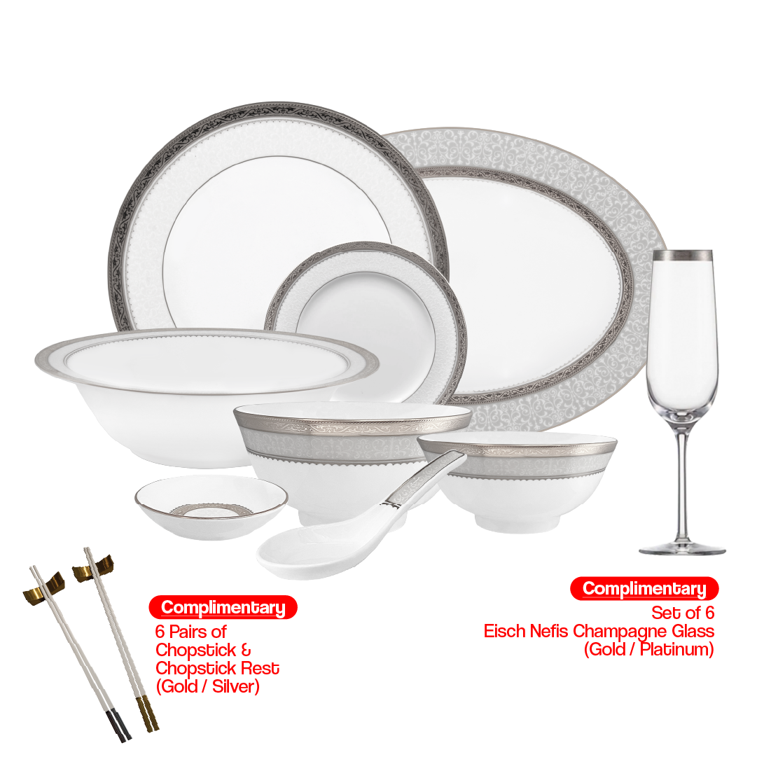 Noritake Odessa Platinum Asian Dinner Set (6 Person)
