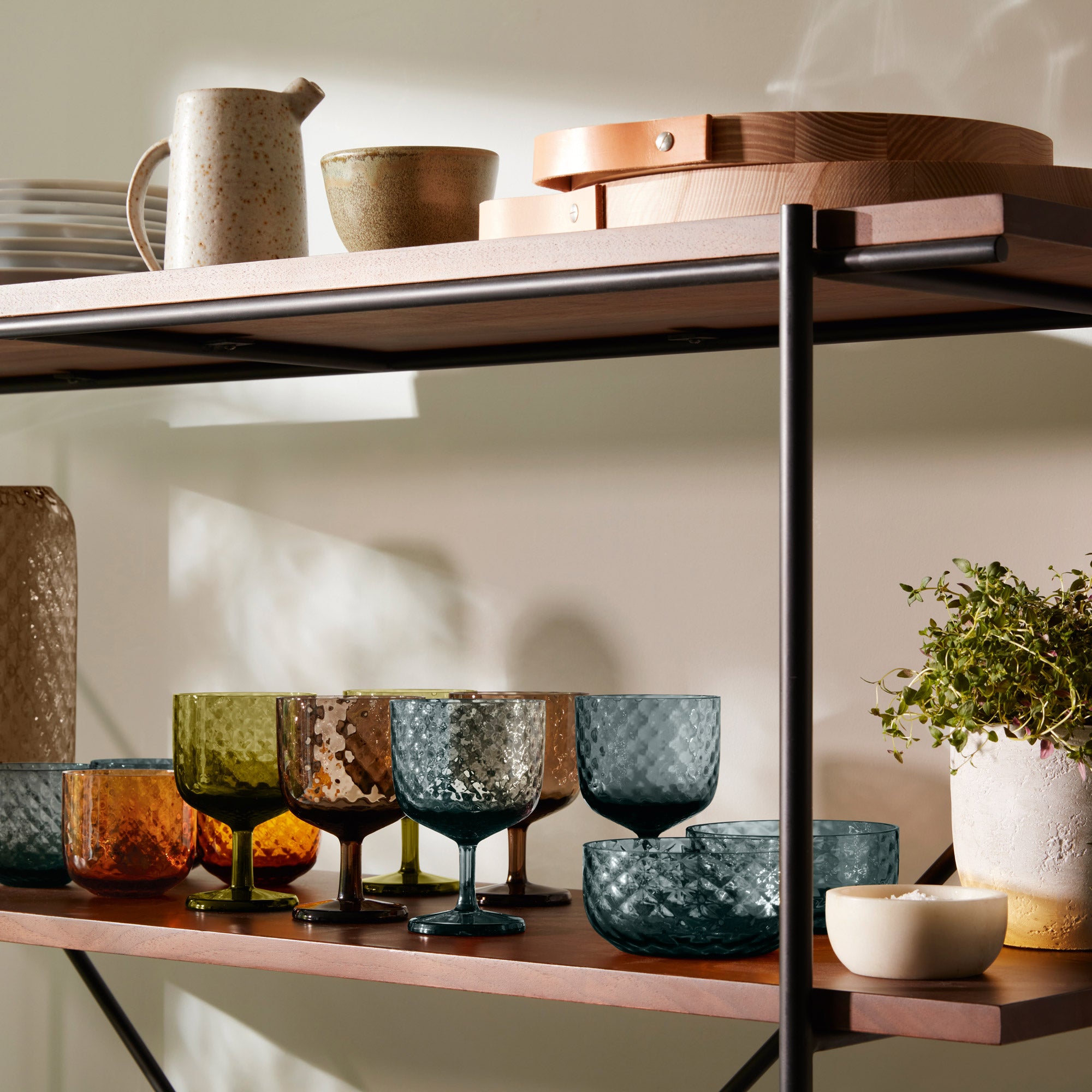 LSA International Dapple Wine Glass 325ML x2 - Earth Brown