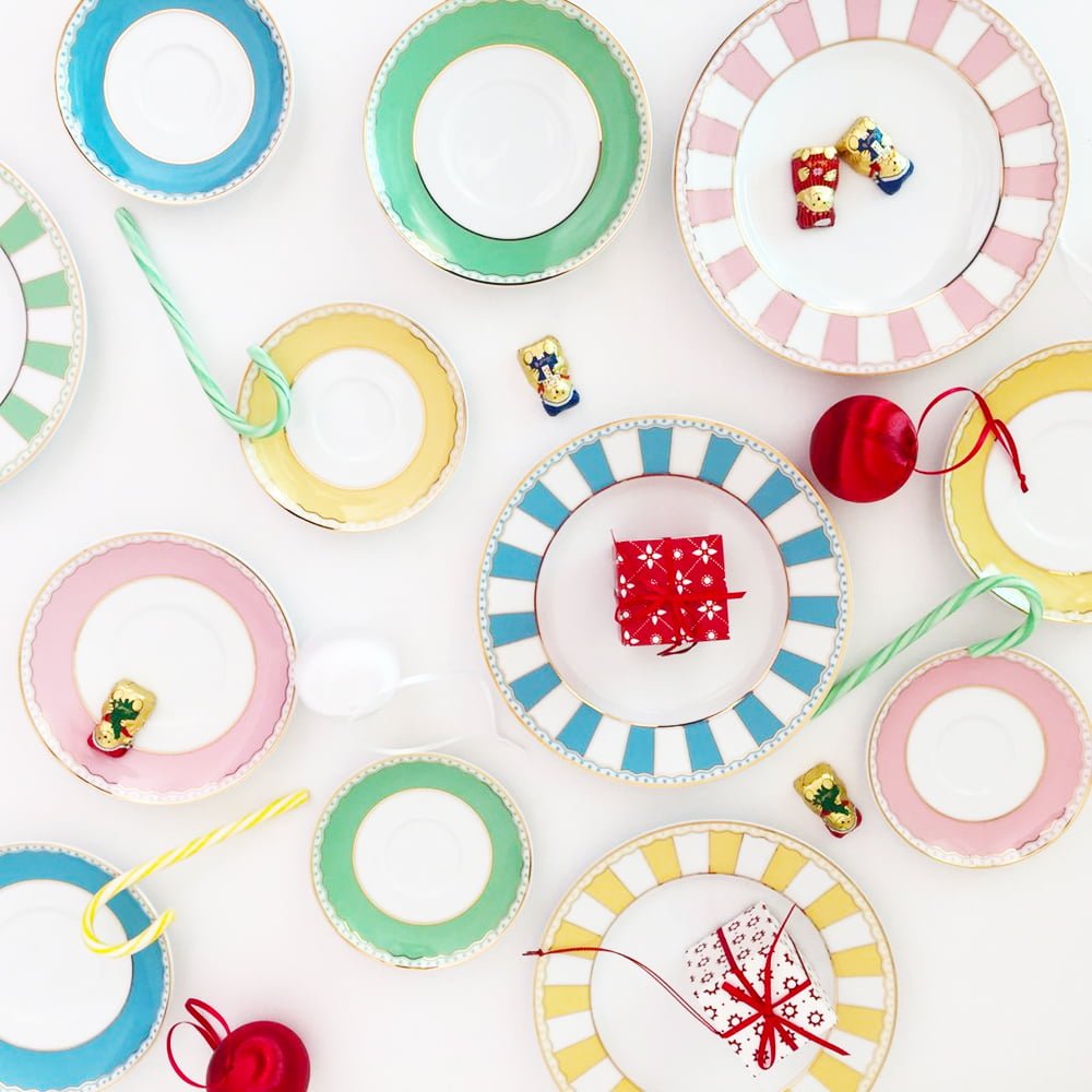 Noritake Carnivale Breakfast Set Light Blue W/Gift Box