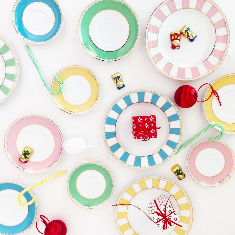 Noritake Carnivale Light Blue 2Pcs Cake Plate 21Cm