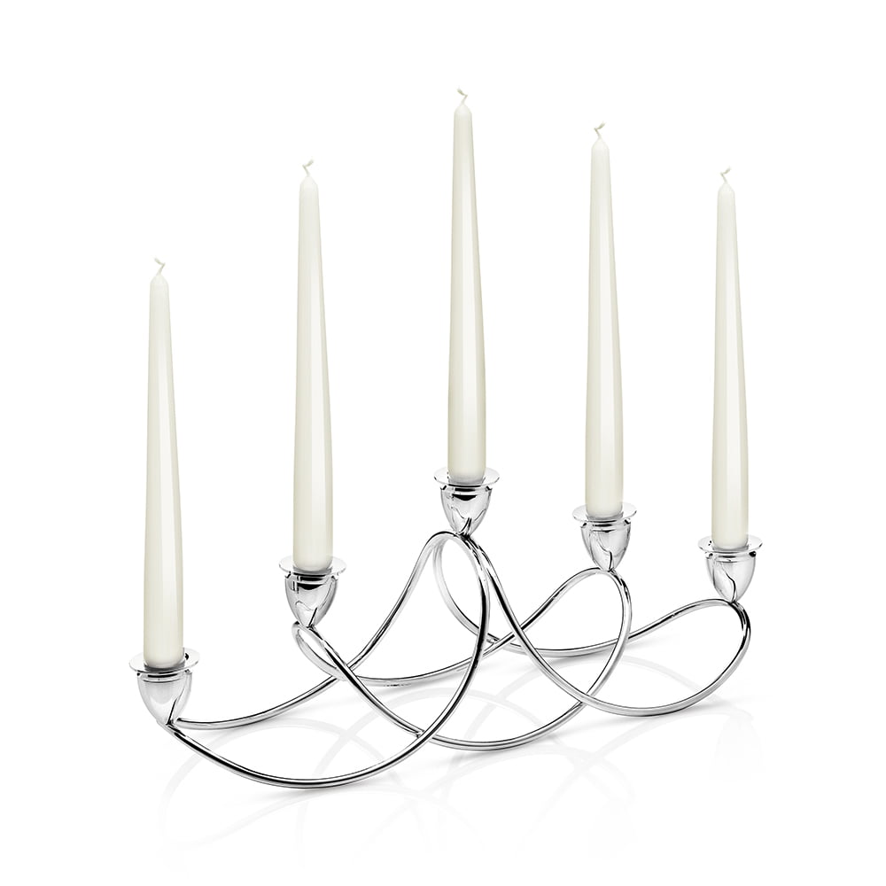 Chinelli Silver Flame 5 Bar Candlestick