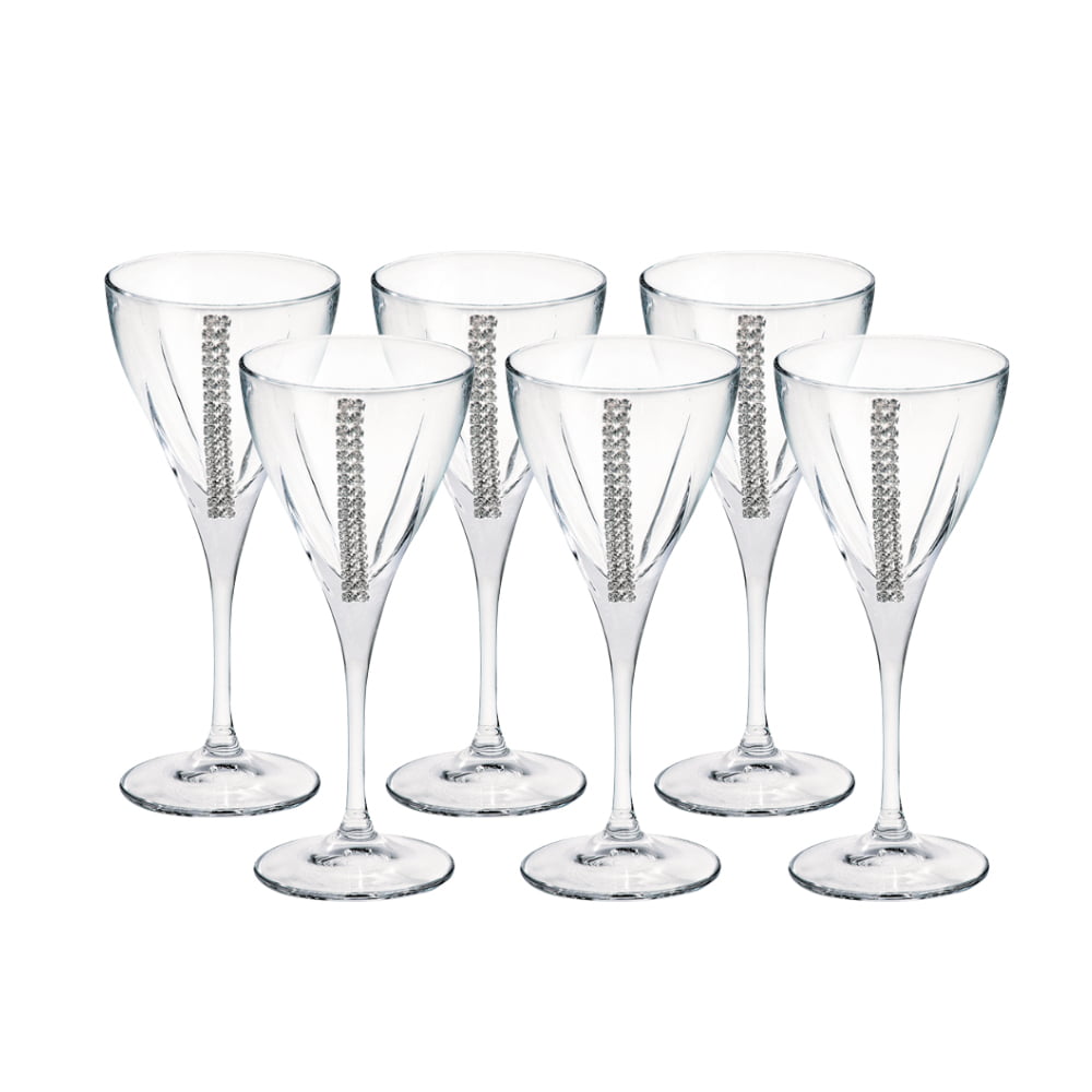 Chinelli Set Of 6 Fusion Regina Crystal Wine Glasses