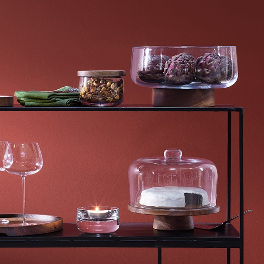 CITY BOWL &amp; WALNUT LID Ø22CM CLEAR