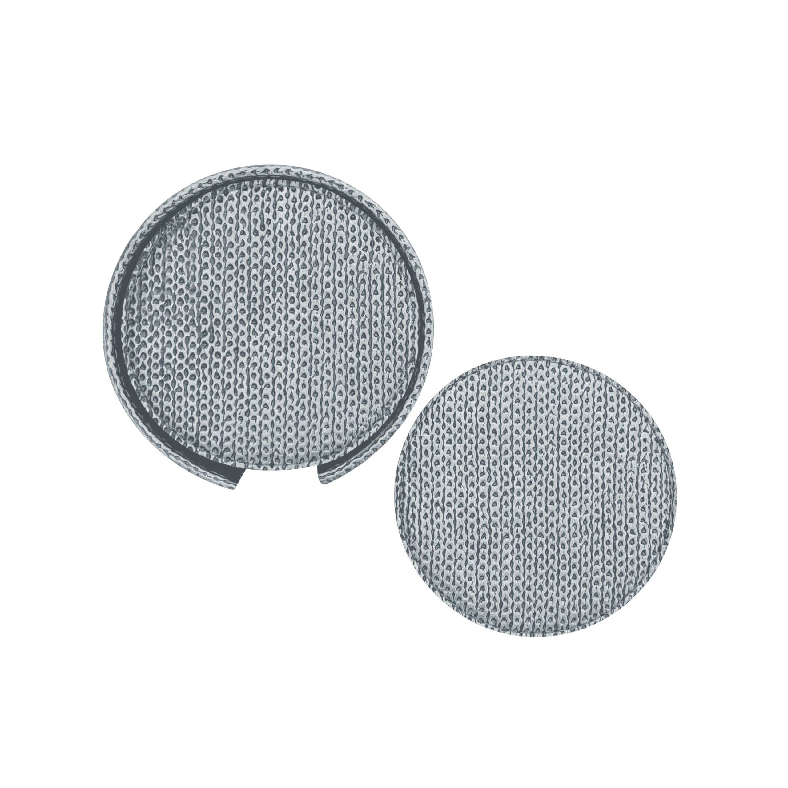 6PCS ROUND COASTER SET - CHAIN BEIGE SILVERY