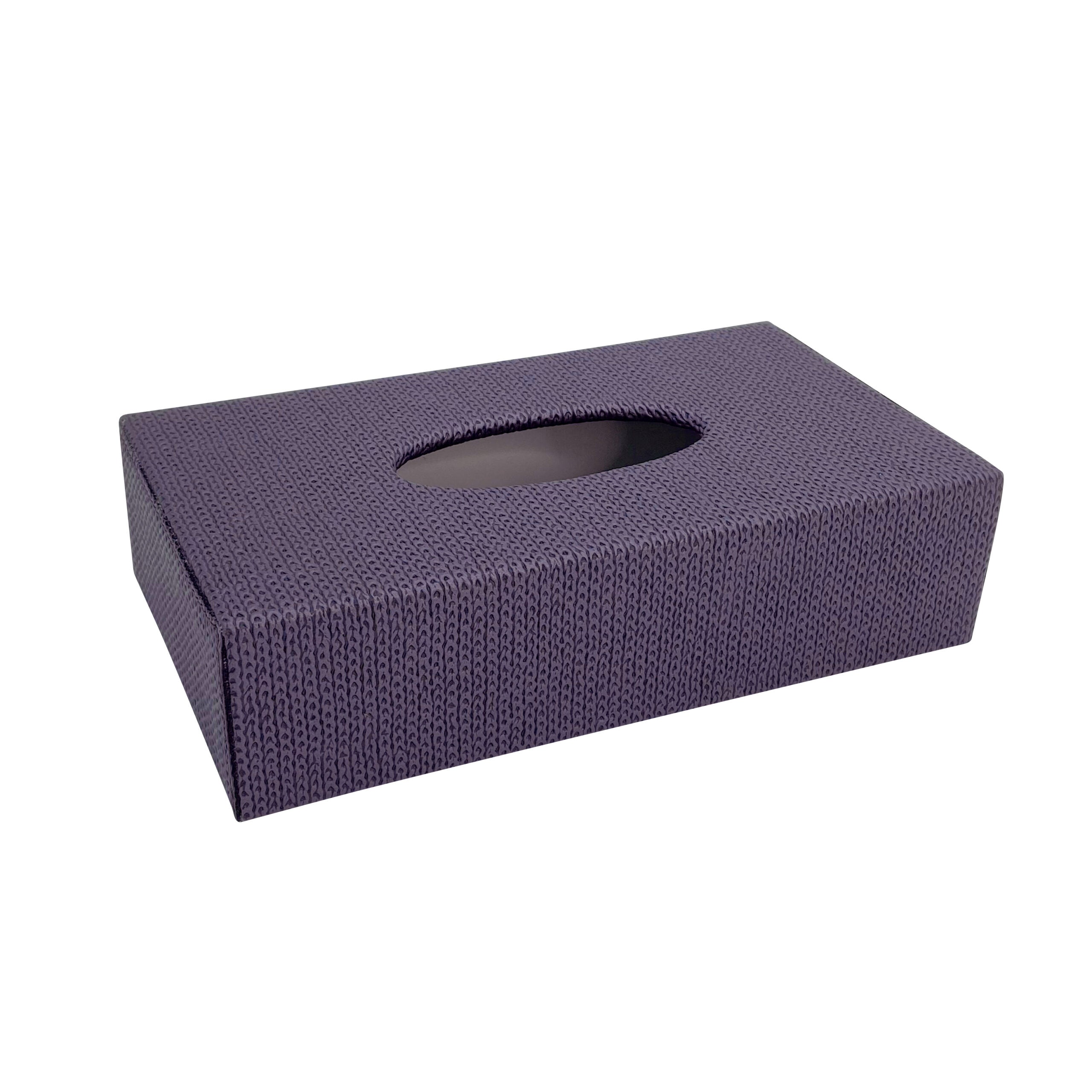 TISSUE BOX - RECTANGULAR WITH SLIDING BOTTOM - CHAIN PURPLE
