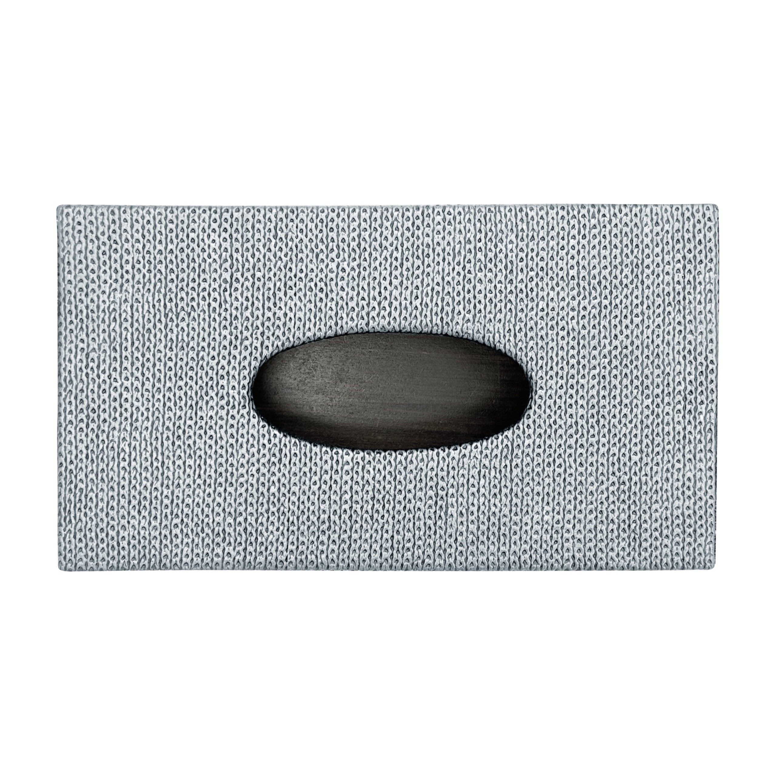 TISSUE BOX - RECTANGULAR WITH SLIDING BOTTOM - CHAIN BEIGE SILVERY