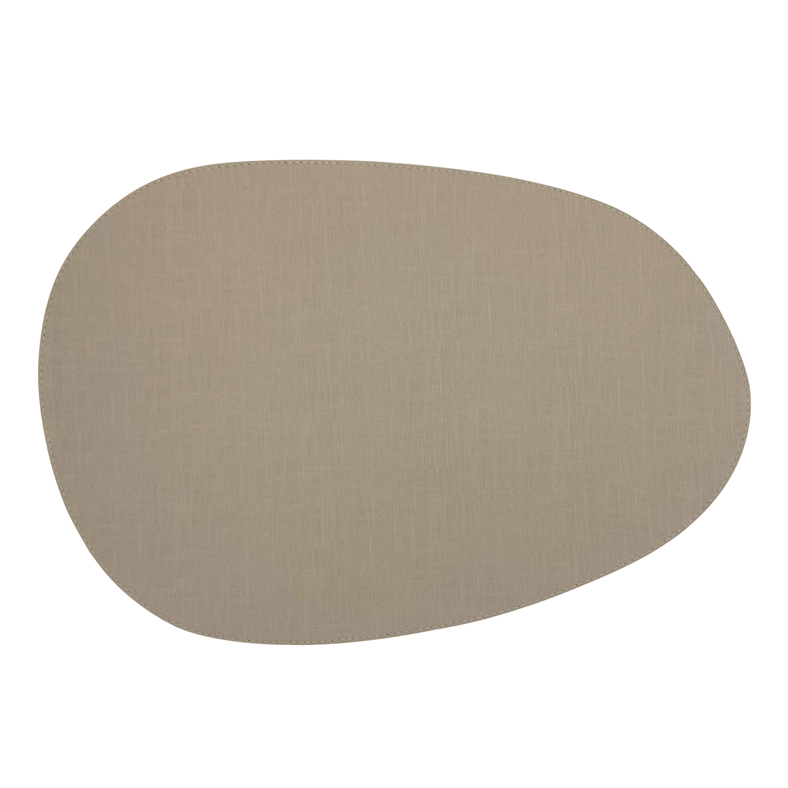 Artemis 2 Colors Placemat Stone Shape - Natural Linen Olive &amp; Anthrazit