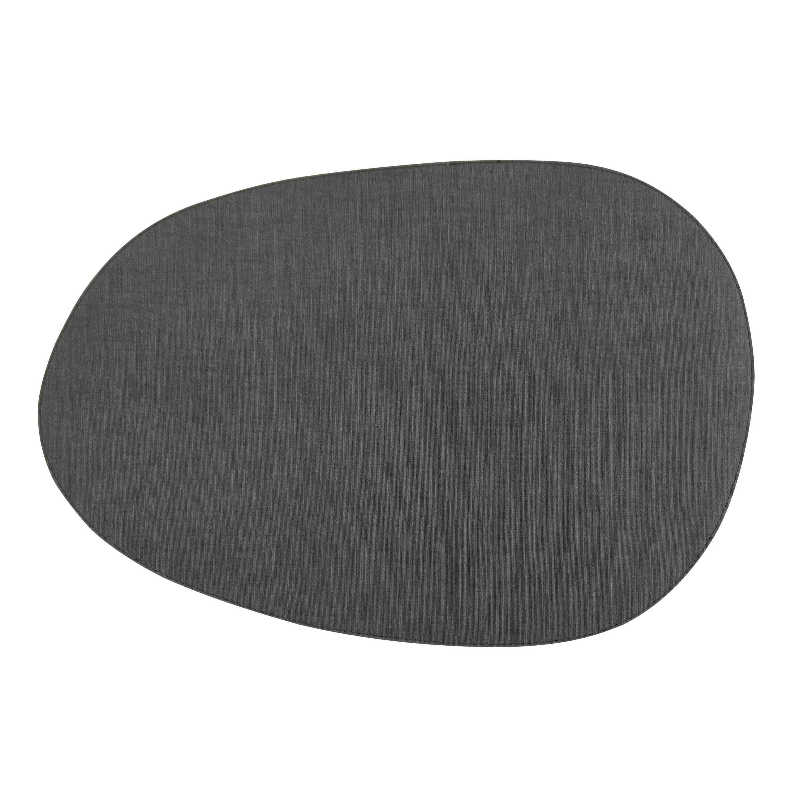 Artemis 2 Colors Placemat Stone Shape - Natural Linen Olive &amp; Anthrazit