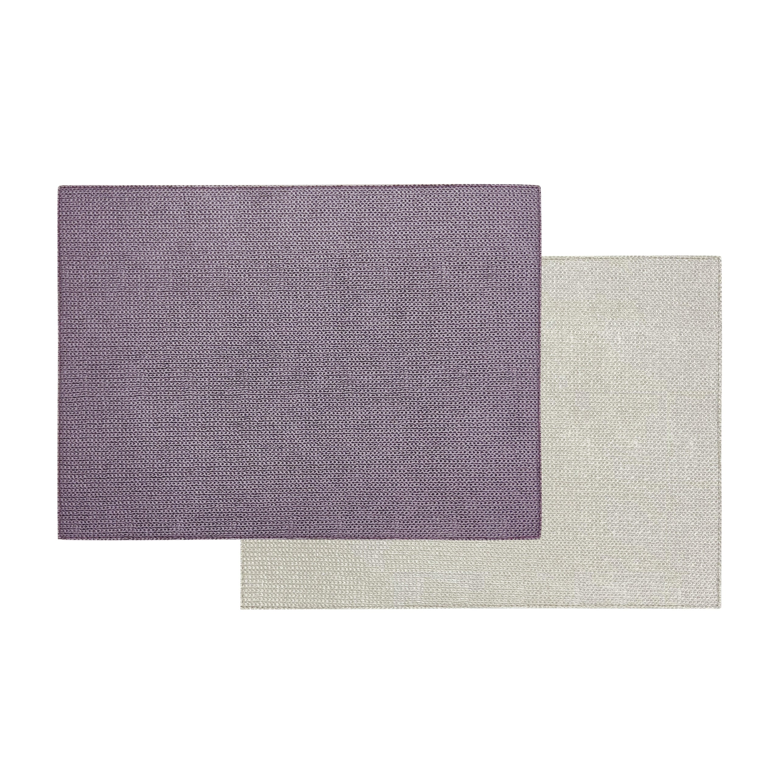 2 COLORS PLACEMAT RECTANGULAR - CHAIN PURPLE/CHAIN BEIGE SILVERY