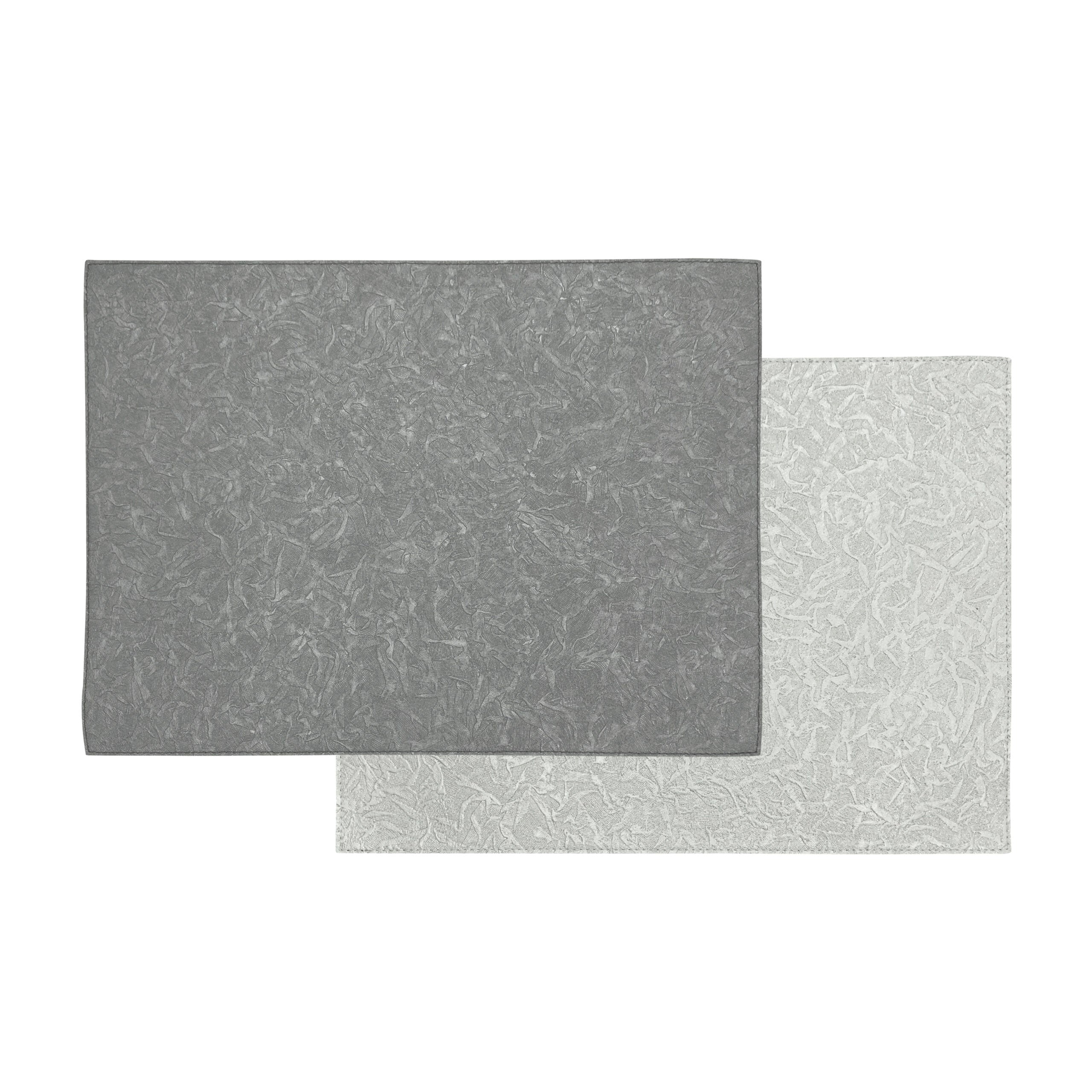Artemis 2 Colors Placemat Rectangular - Atlantis White Silver &amp; Silver