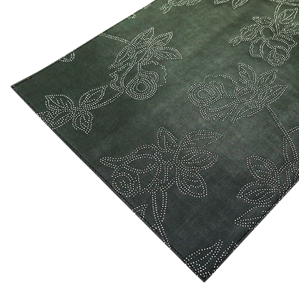 Artemis 2 Colors Placemat - Black Silver Glitter &amp; White Silver Glitter Paisley
