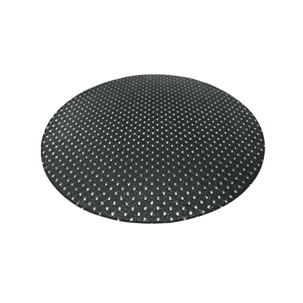 Deria 2 Colors Round Mat - Punto Black Silvery & White Silver Glitter Points