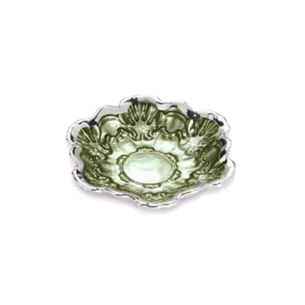 Dogale Green Shaped Saucer W/Embroidery