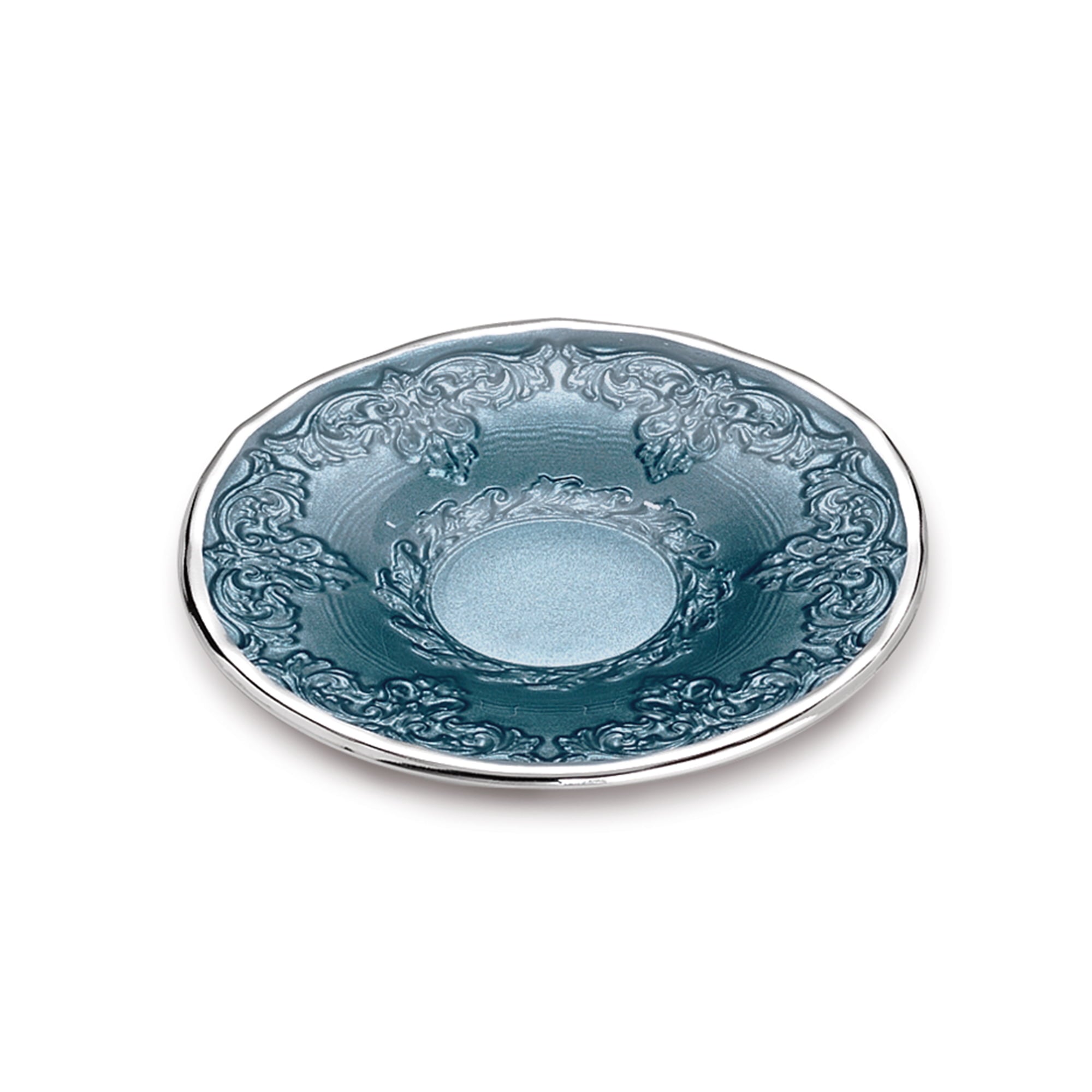 Dogale Blue Plane Embroidery Saucer