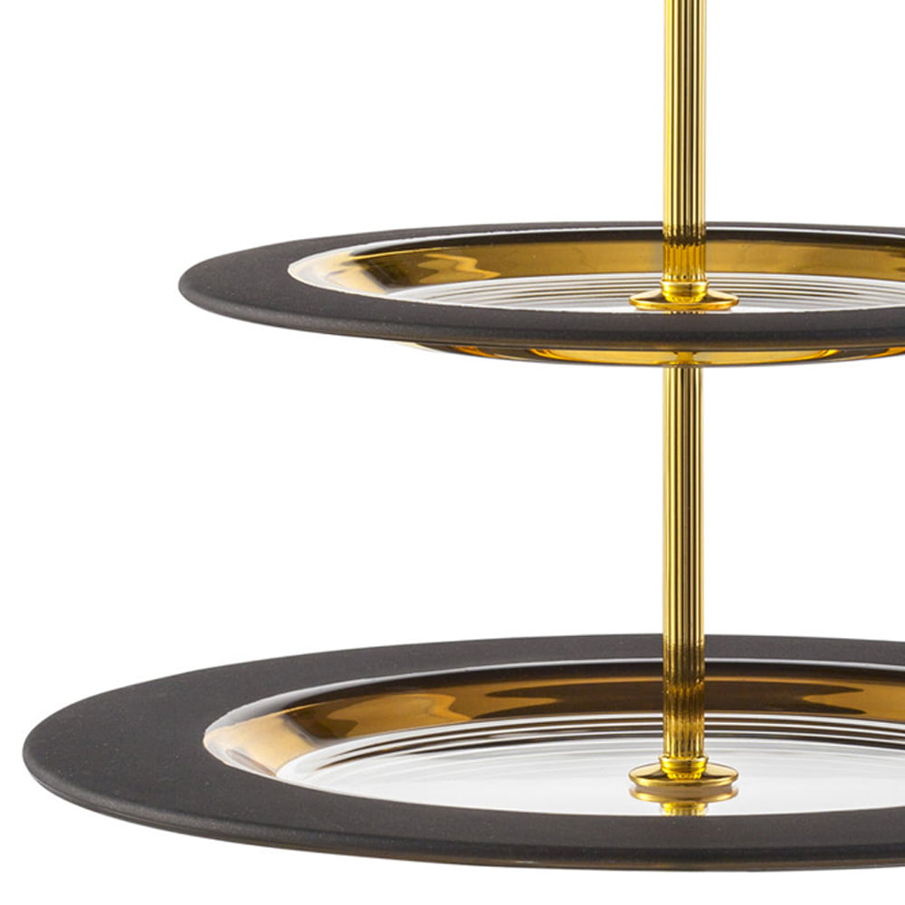 Eisch Cosmo Gold 2 Tier Cake Stand