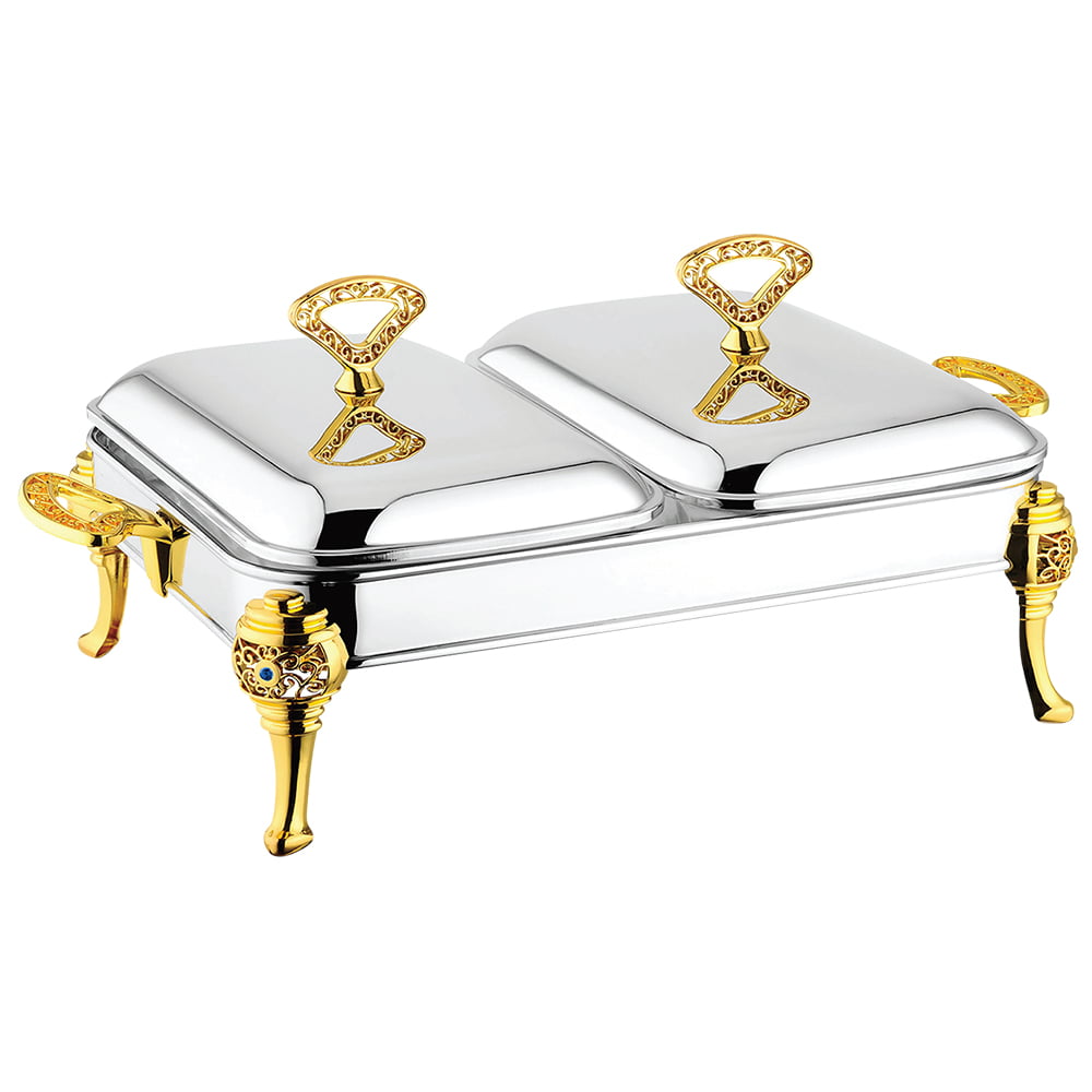 Equinox Stainless Steel Double Rectangle Food Warmer 3.6L