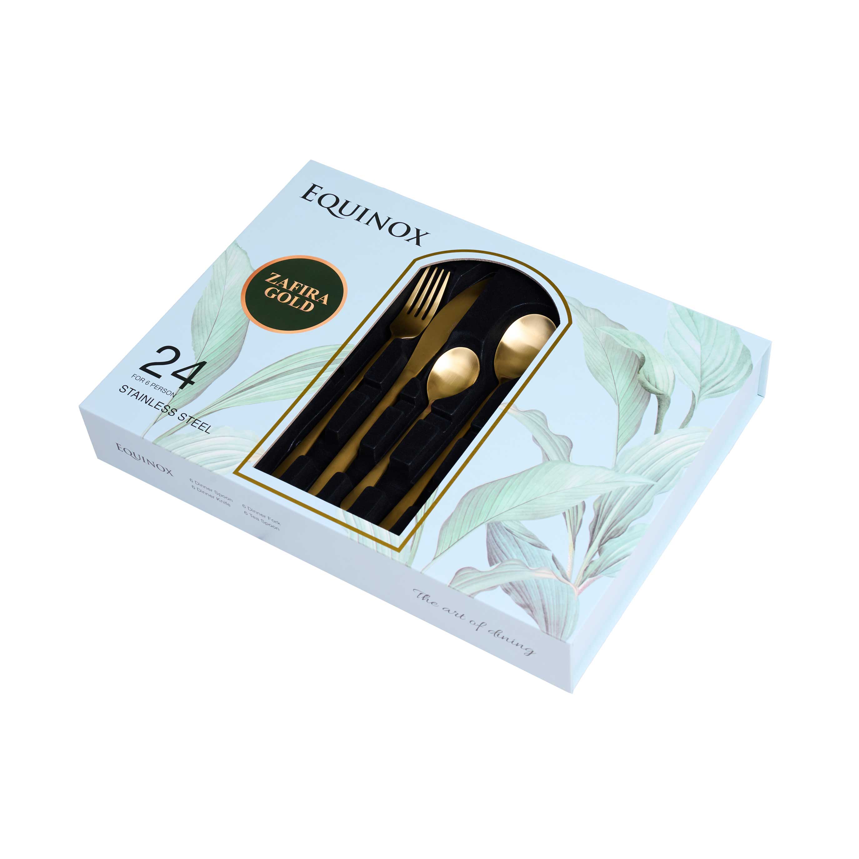 Equinox 24Pcs Cutlery Set - Zafira Gold
