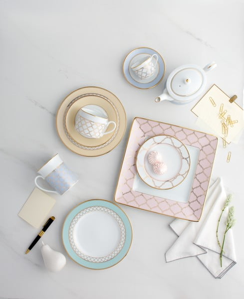 Noritake 5Pcs Couple Breakfast Set - Eternal Palace Coral