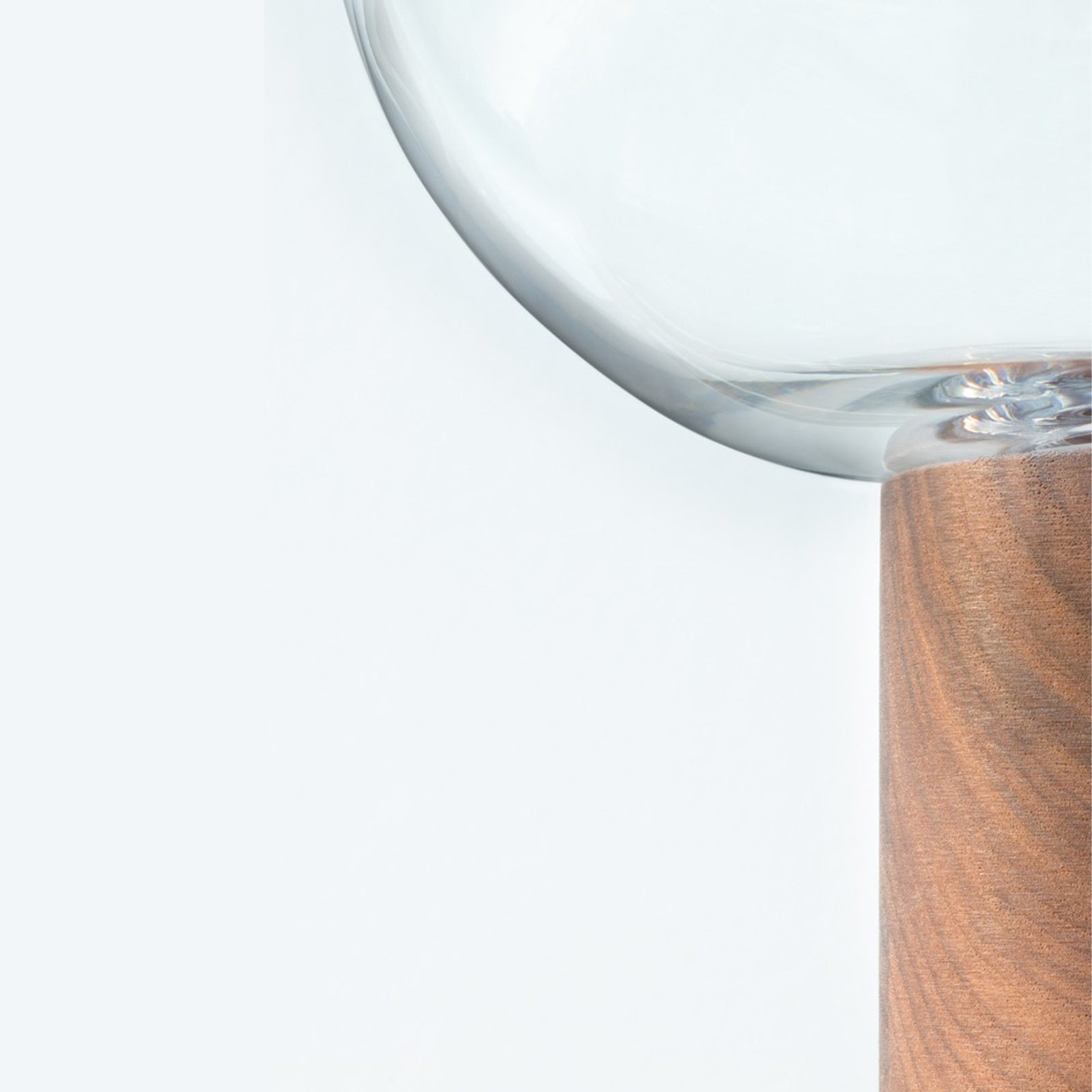 Oblate Vase/Lantern H28cm/Ø35cm Clear/Walnut