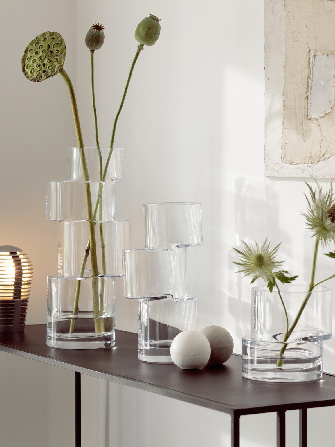 TIER VASE H35CM CLEAR