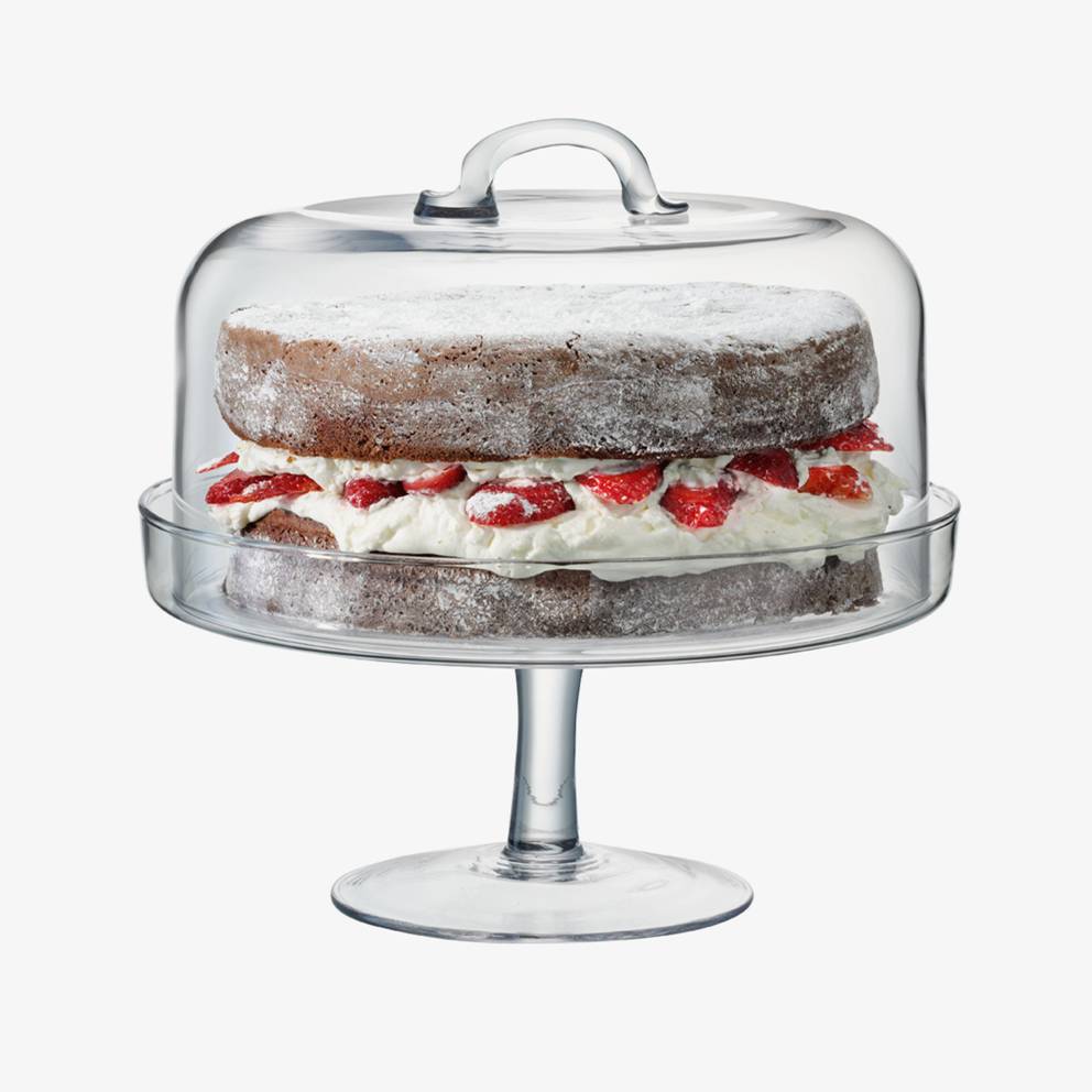 SERVE CAKESTAND &amp; DOME 26.5CM/25CM CLEAR