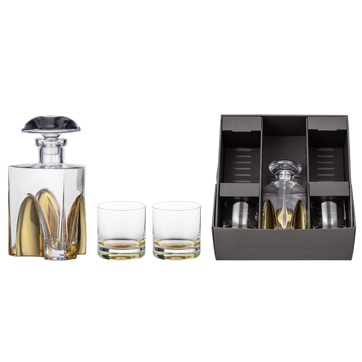 Eisch Gentleman 2Pcs Whisky Glass W/Carafe Nde Gold In Gift Box