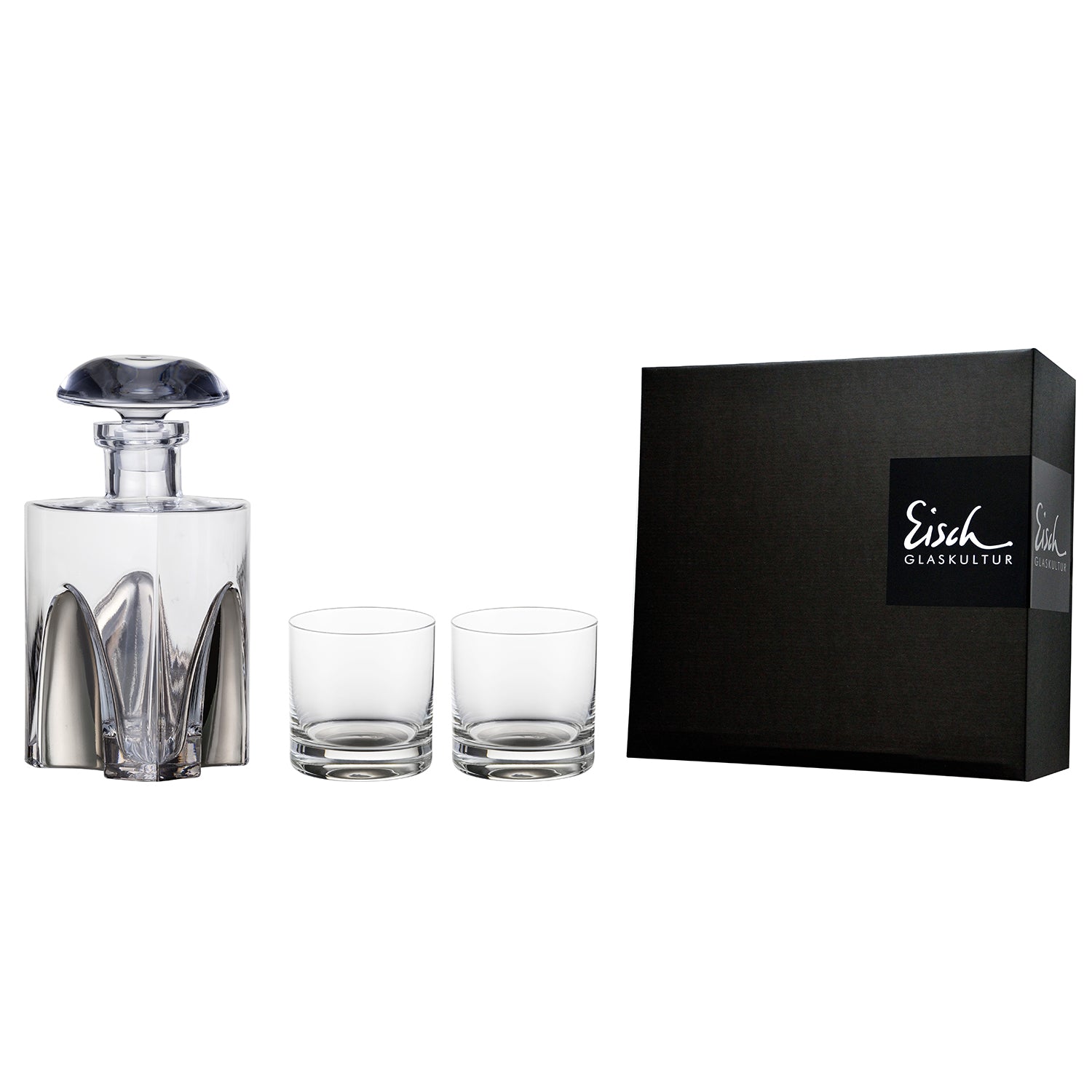 Eisch Gentleman 2Pcs Whisky Glass W/Carafe Nde Platinum In Gift Box