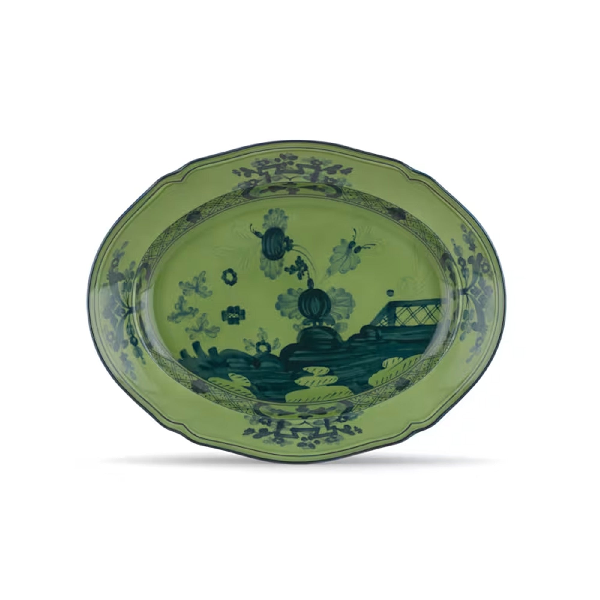 Ginori 1735 Oval Flat Platter 34CM - Oriente Italiano Malachite