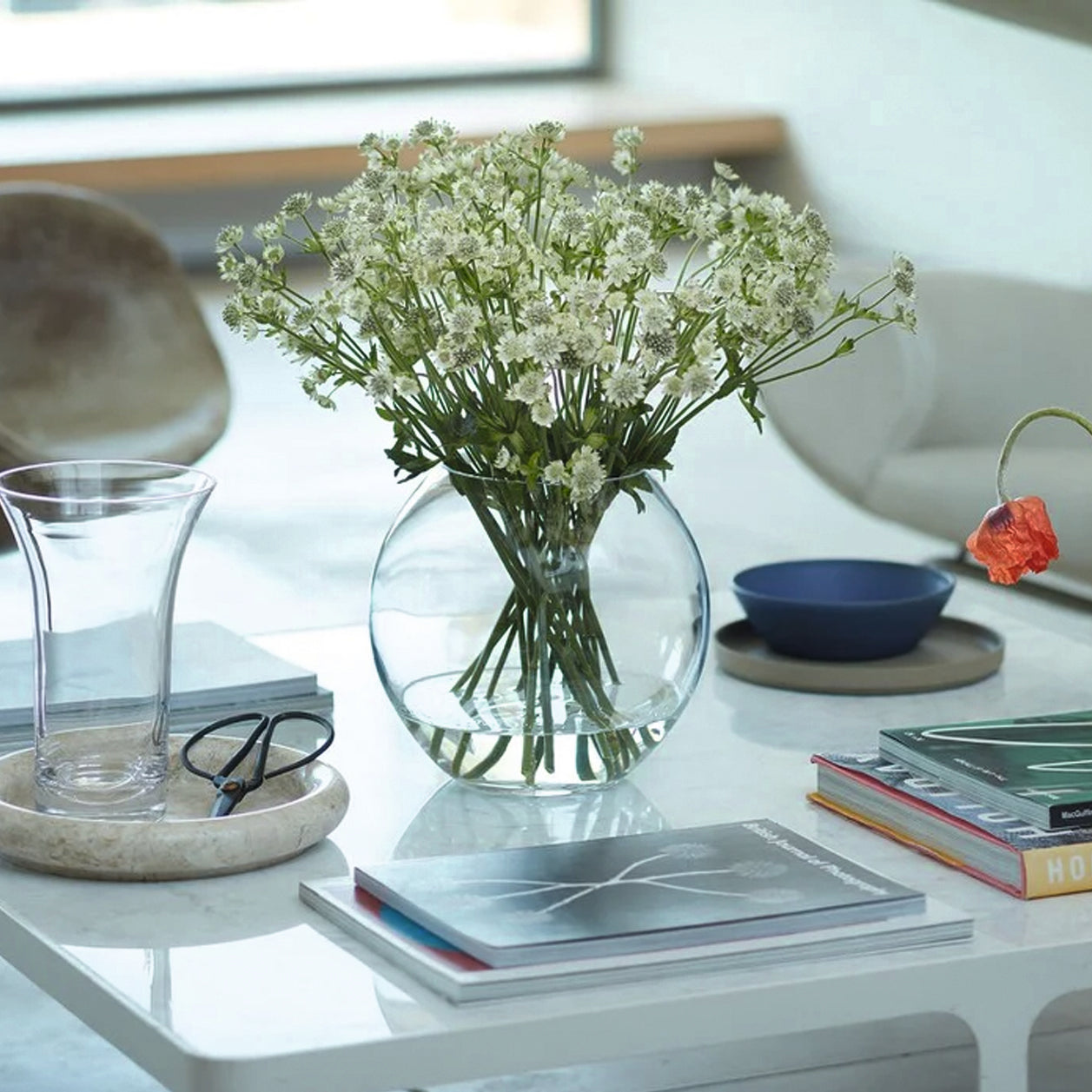 LSA International Flower Round Bouquet Vase H22cm Clear