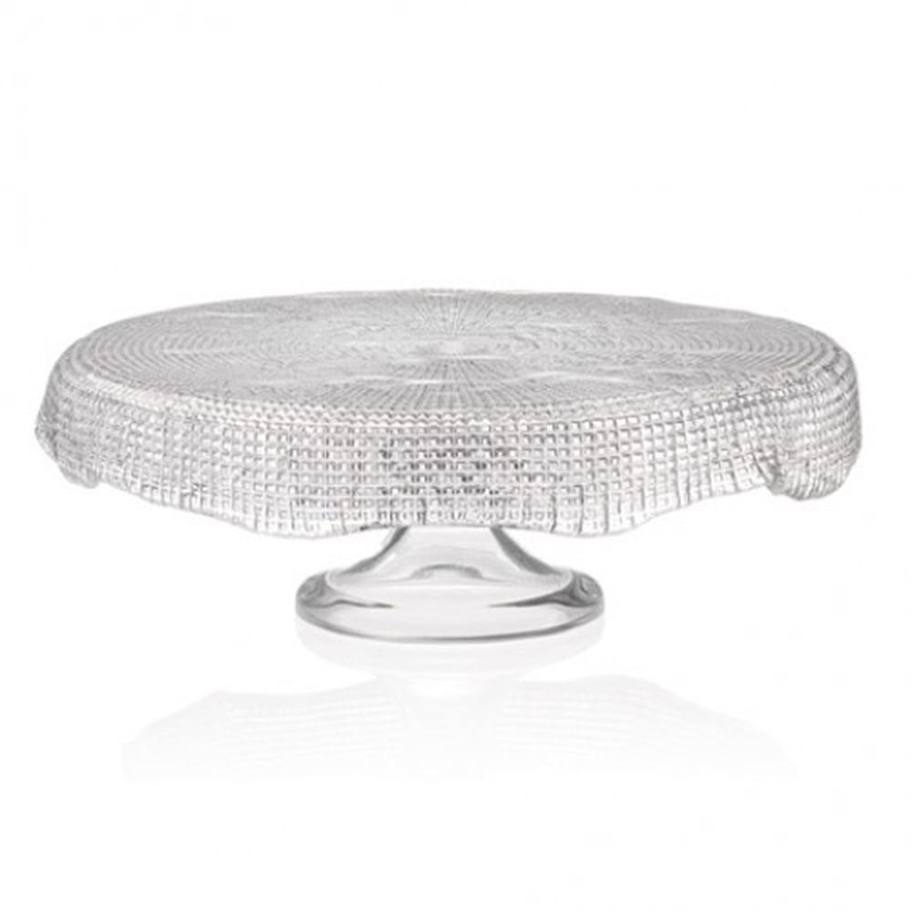 IVV Diamante' Footed Cake stand Scalloped - Clear