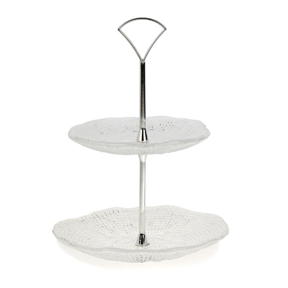 IVV Diamante' 2 Tier Stand- Clear With Metal Support