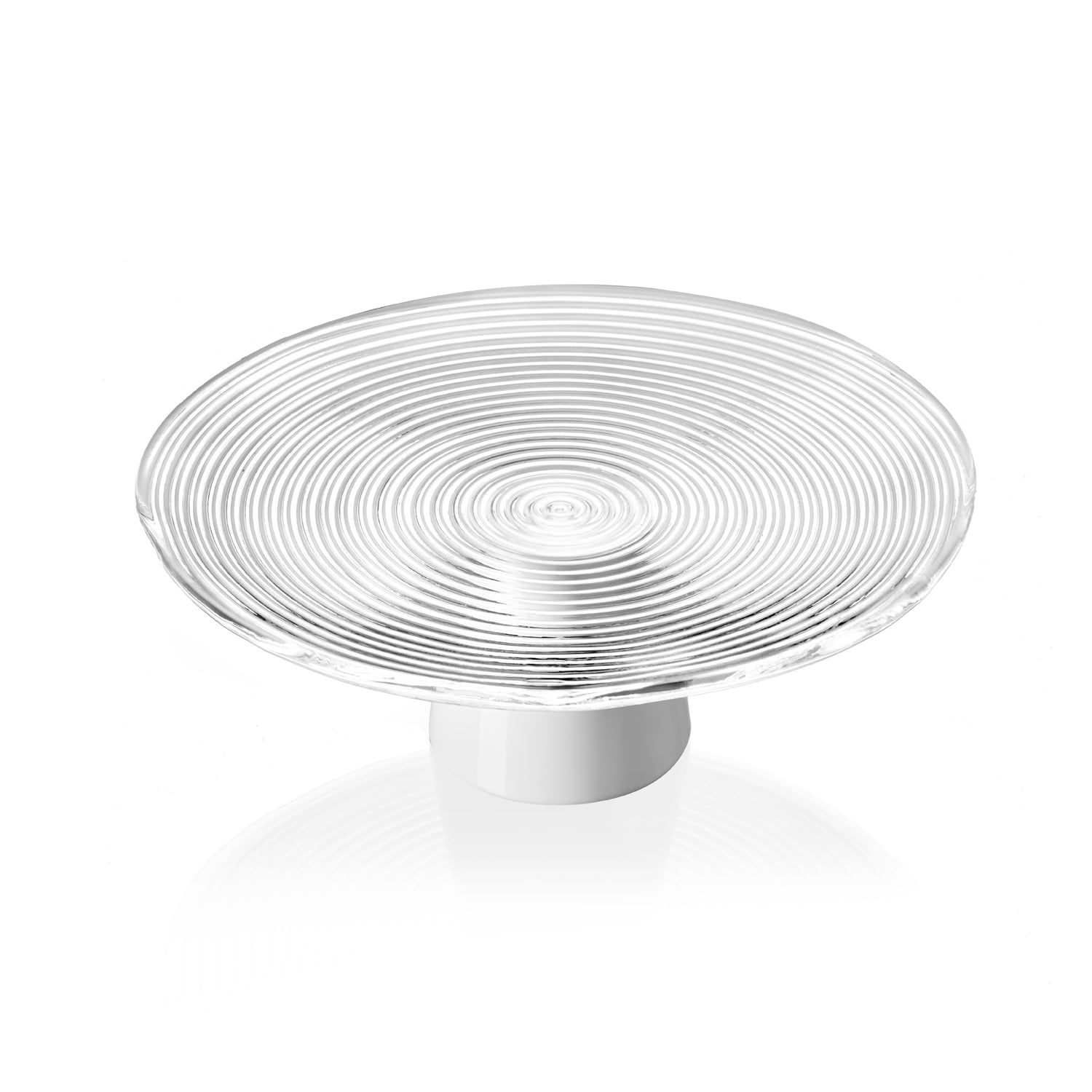 IVV Vertigo Footed Cake Plate 10Cm - Clear With Ceramic Base