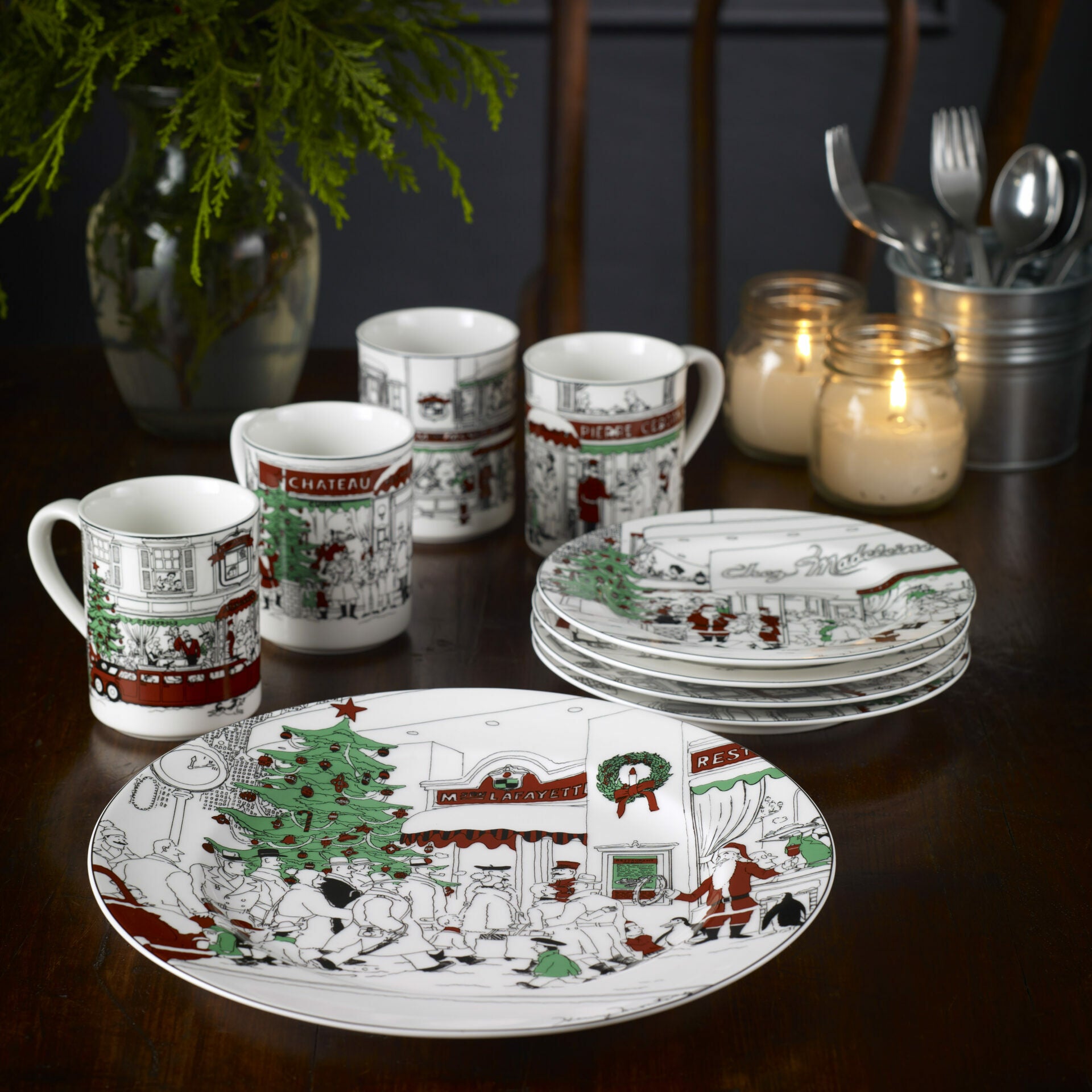 Noritake 4Pcs Accent Plates Set - Le Restaurant Xmas
