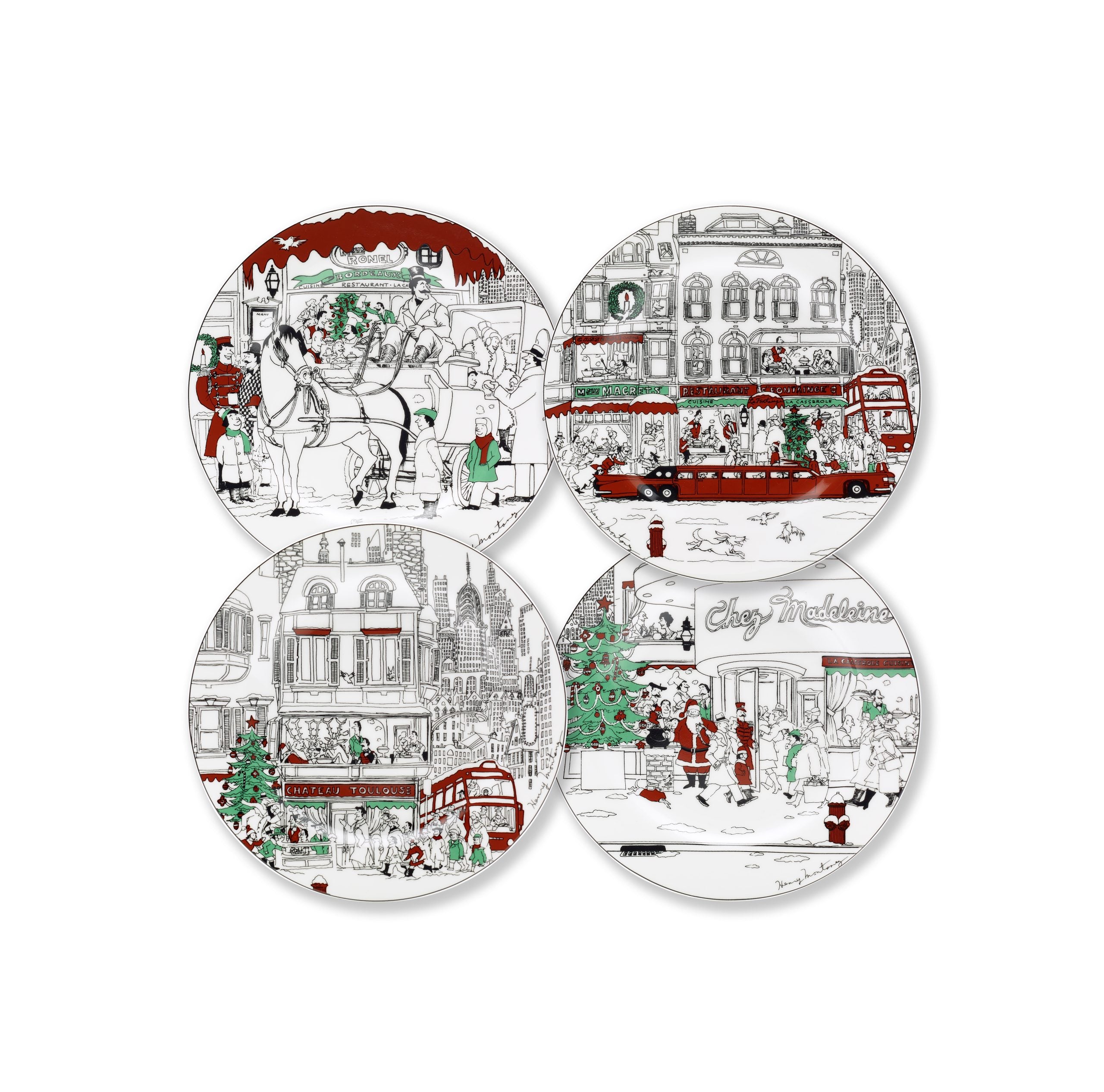 Noritake 4Pcs Accent Plates Set - Le Restaurant Xmas
