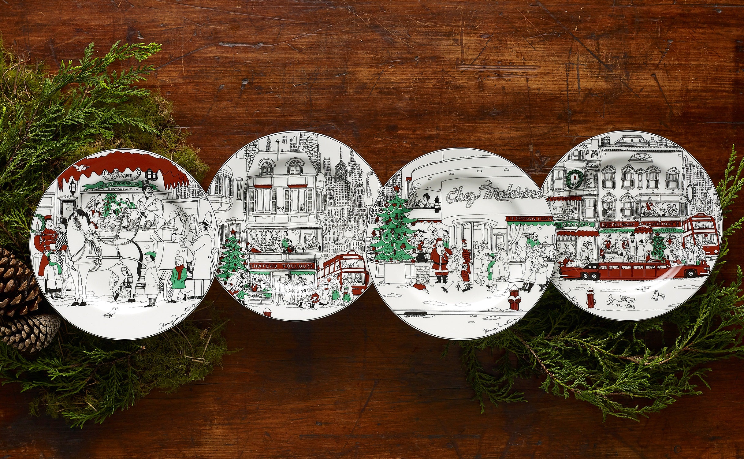 Noritake 4Pcs Accent Plates Set - Le Restaurant Xmas