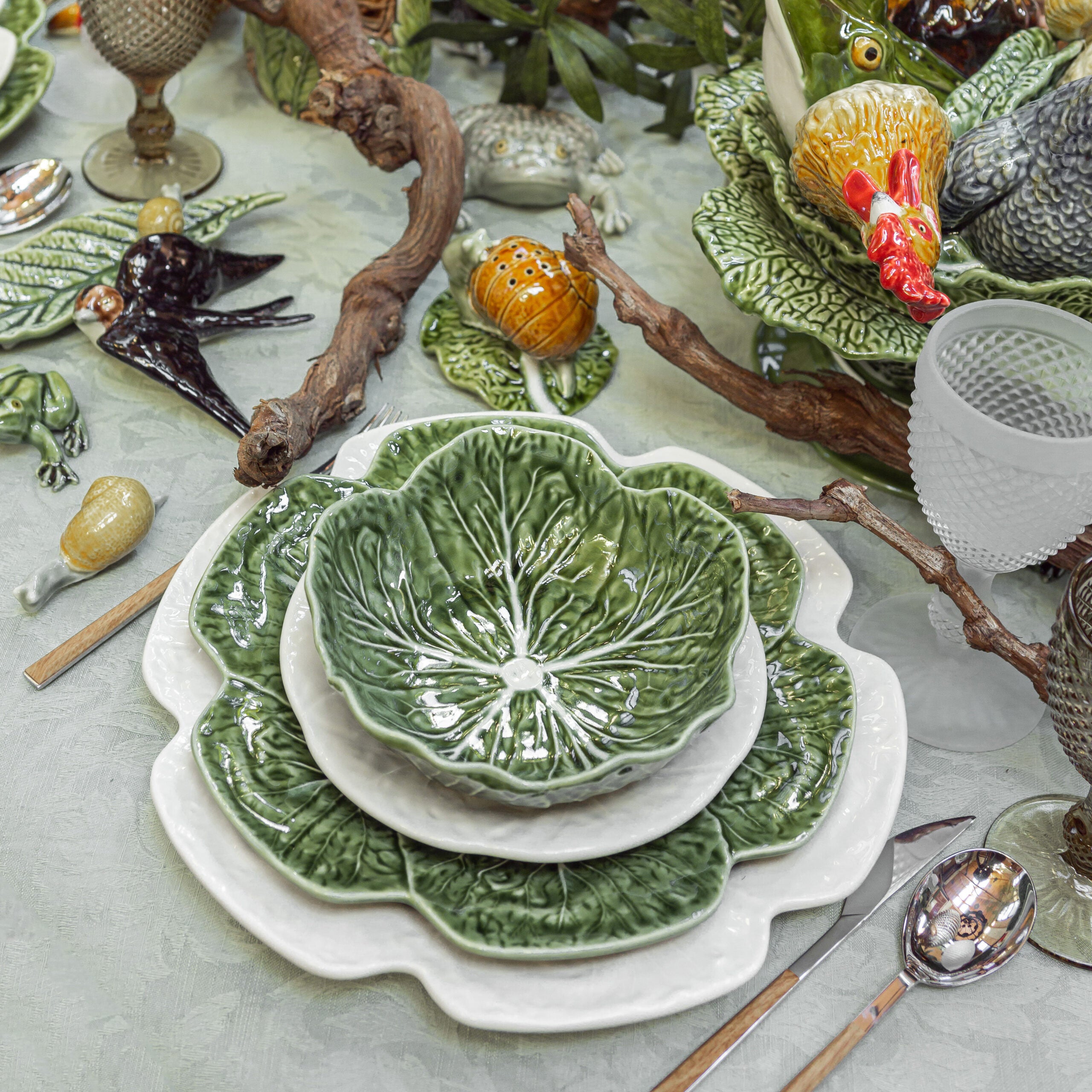 Bordallo Pinheiro Large Bowl 29cm  - Natural Cabbage