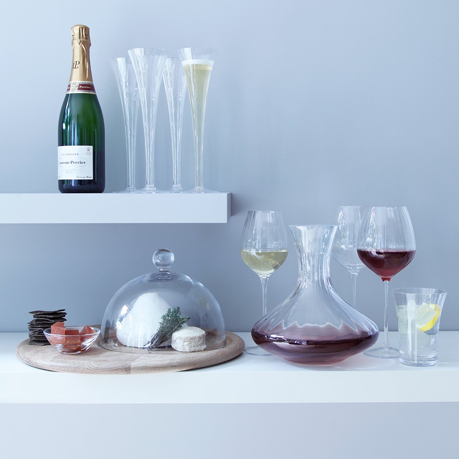 LSA International 4Pcs Set Aurelia Champagne Saucer 300ML - Clear Optic